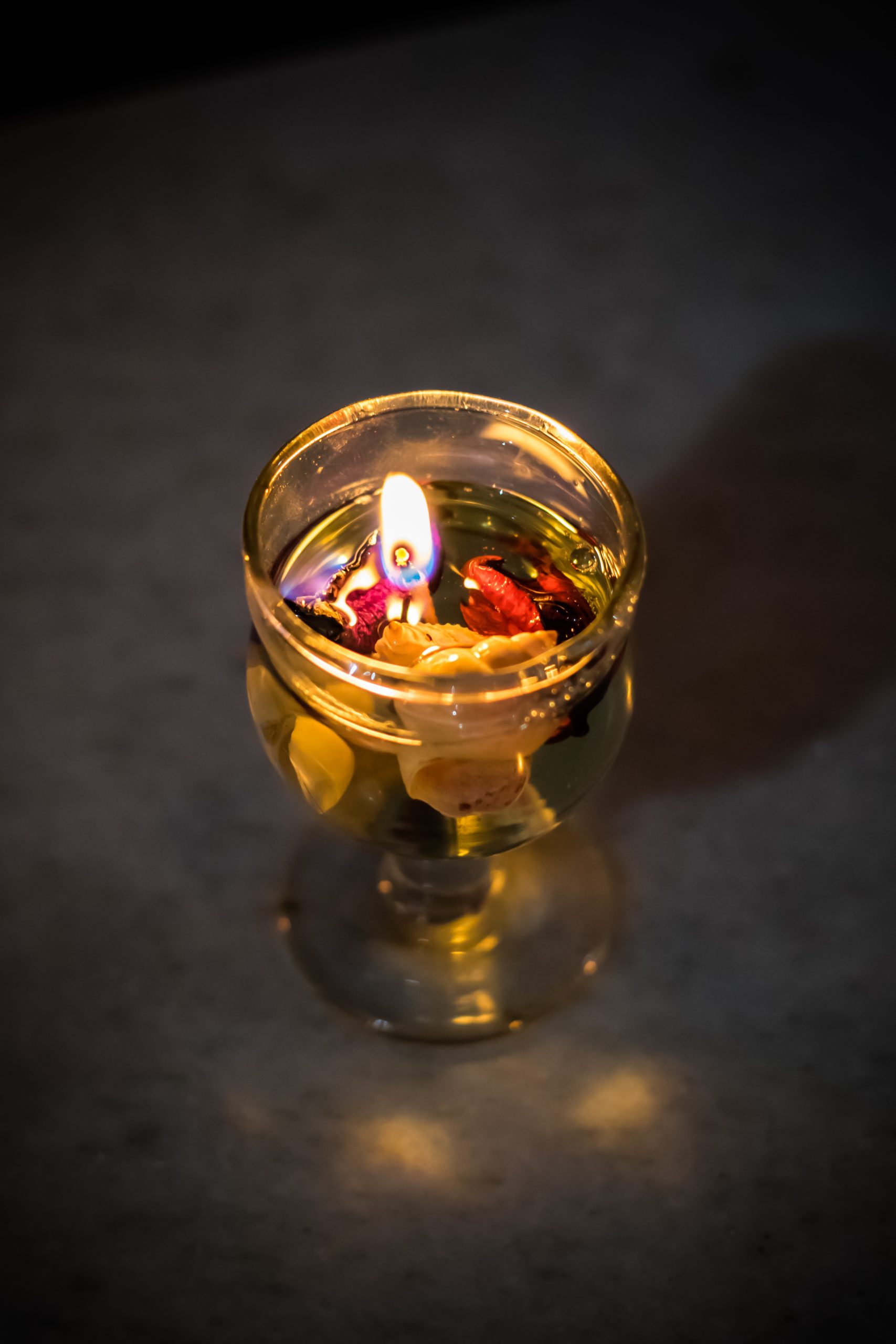 An oil lamp