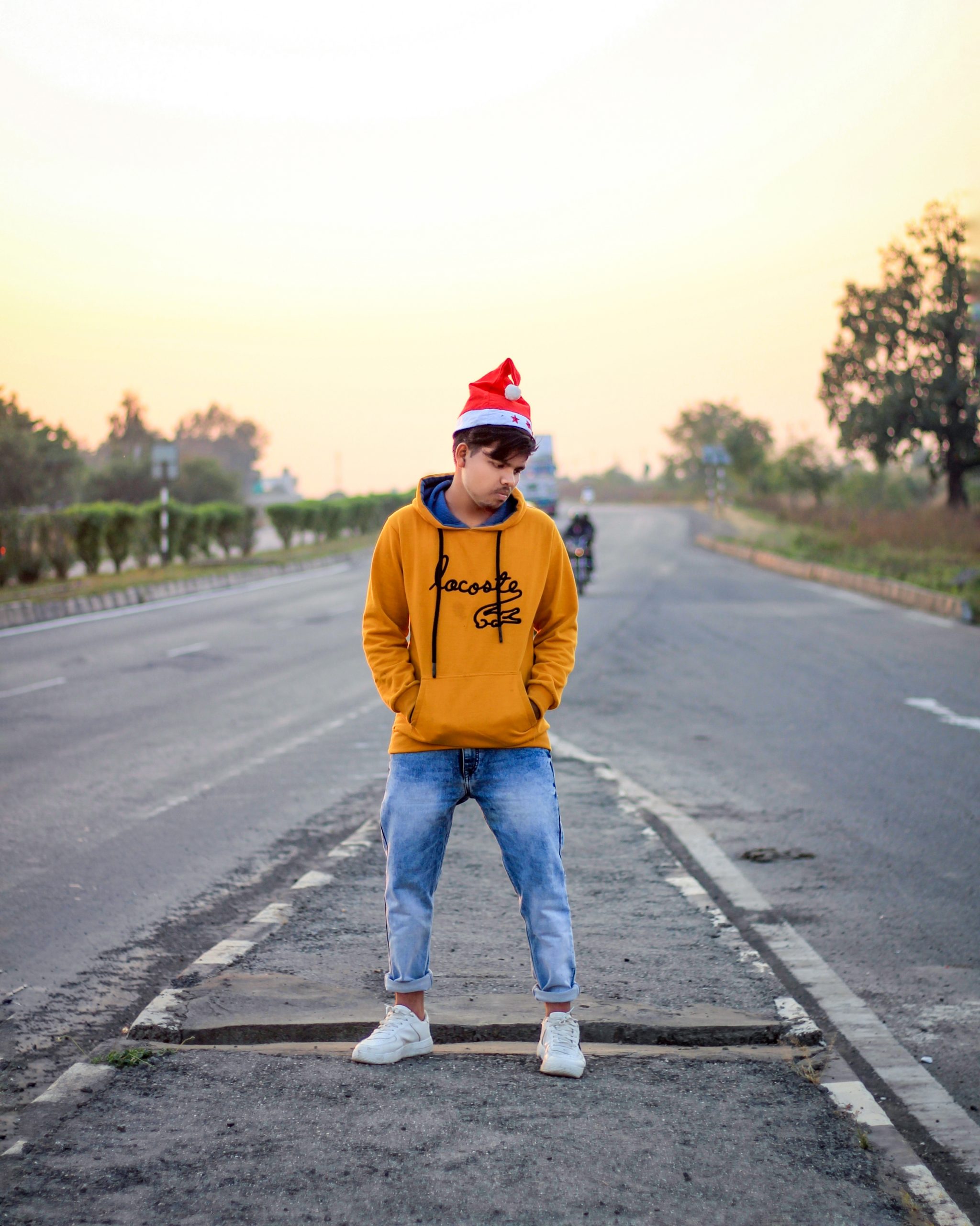 A boy on a road