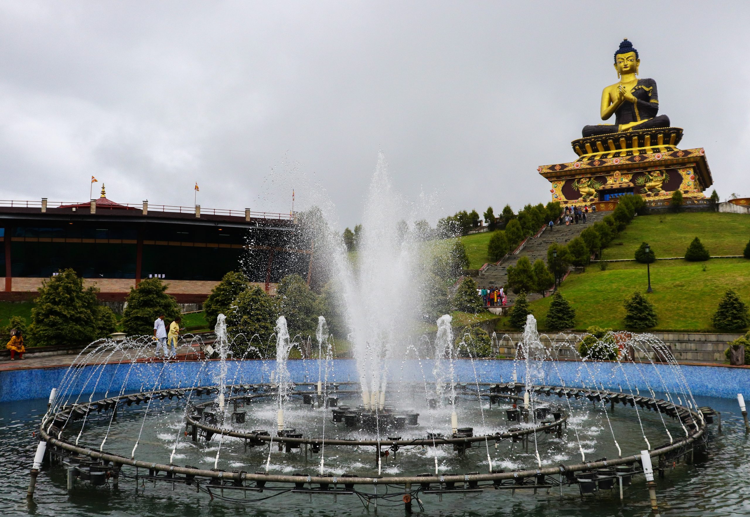 Buddha fountain and stadium