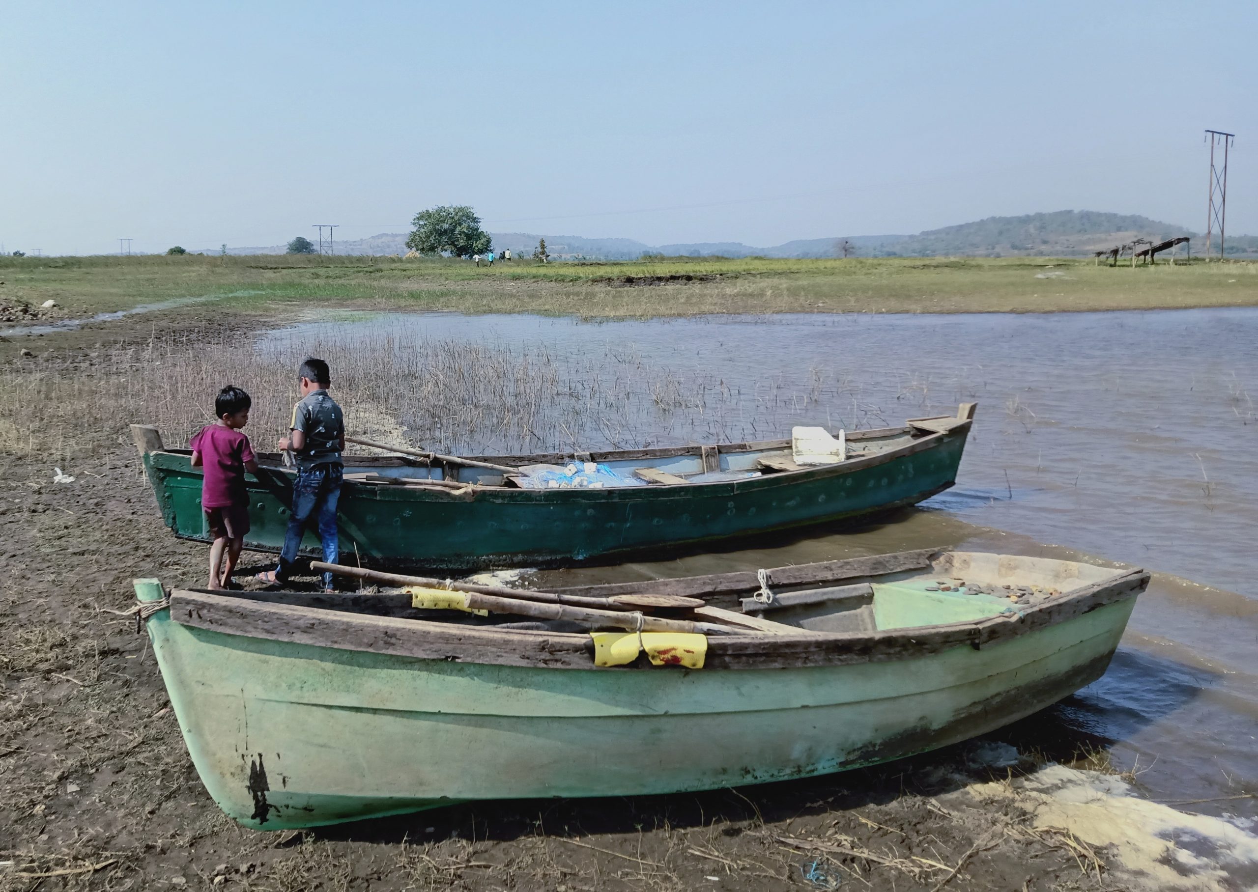 Children near boats