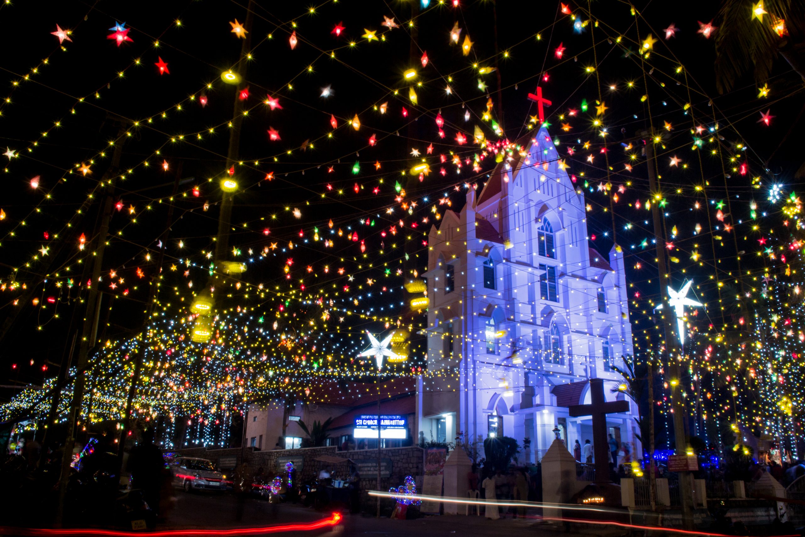 Christmas lighting for a church