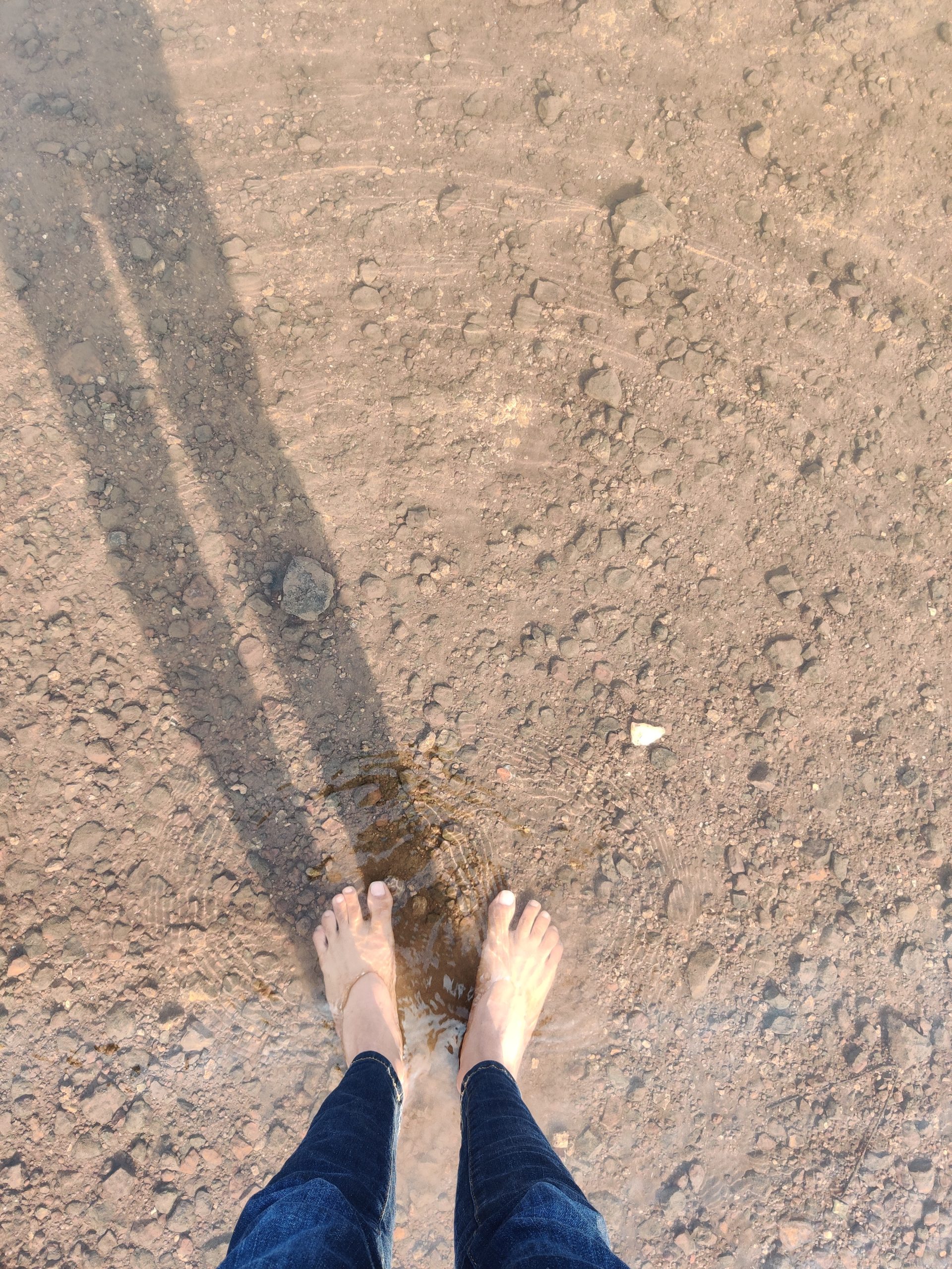 Human legs and soil