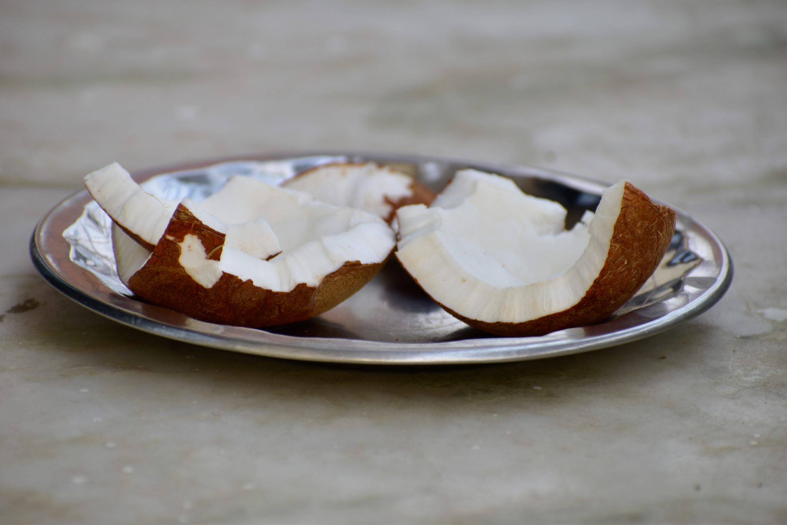 coconut in a plate
