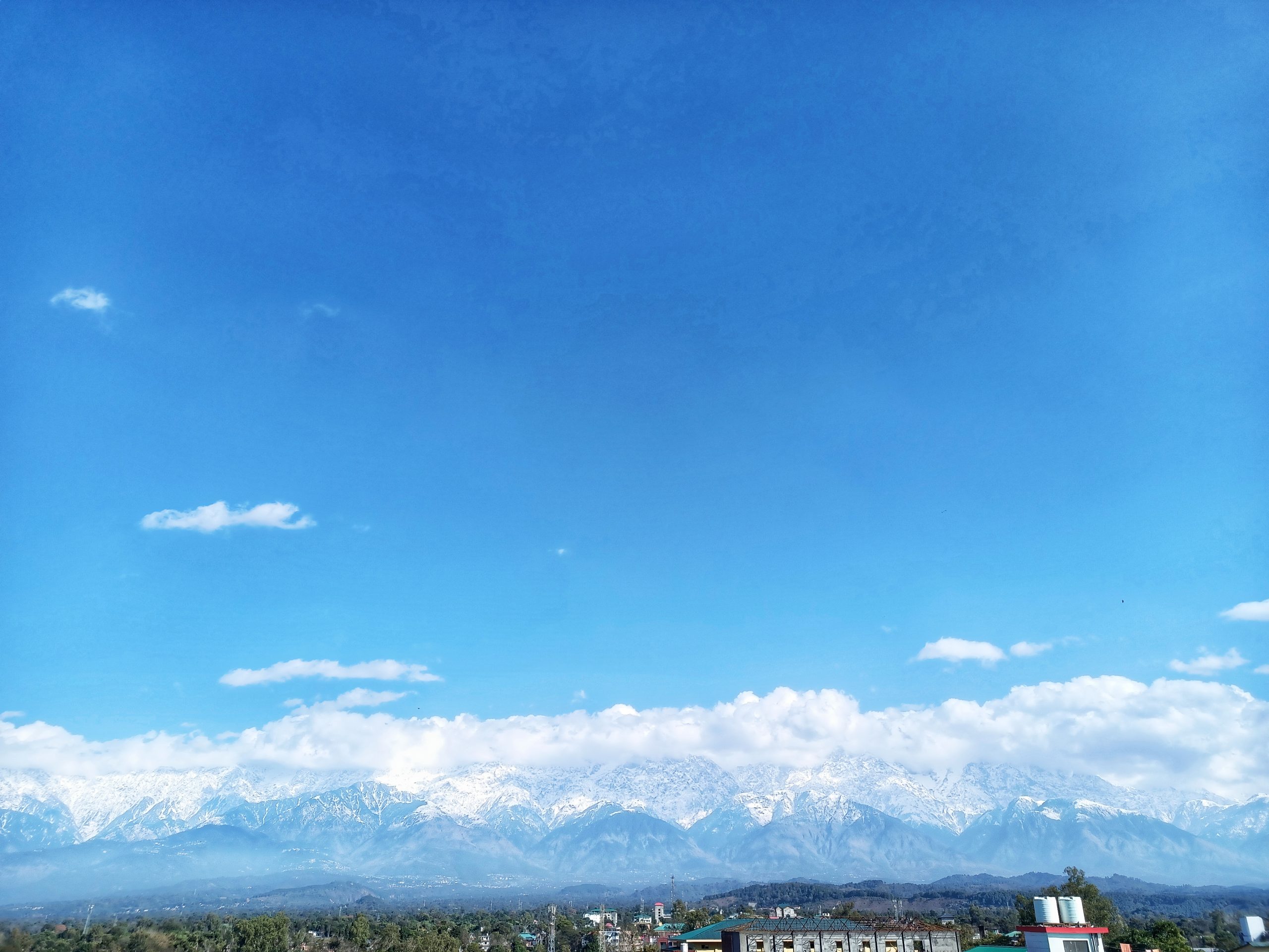 Sky and snowy mountains