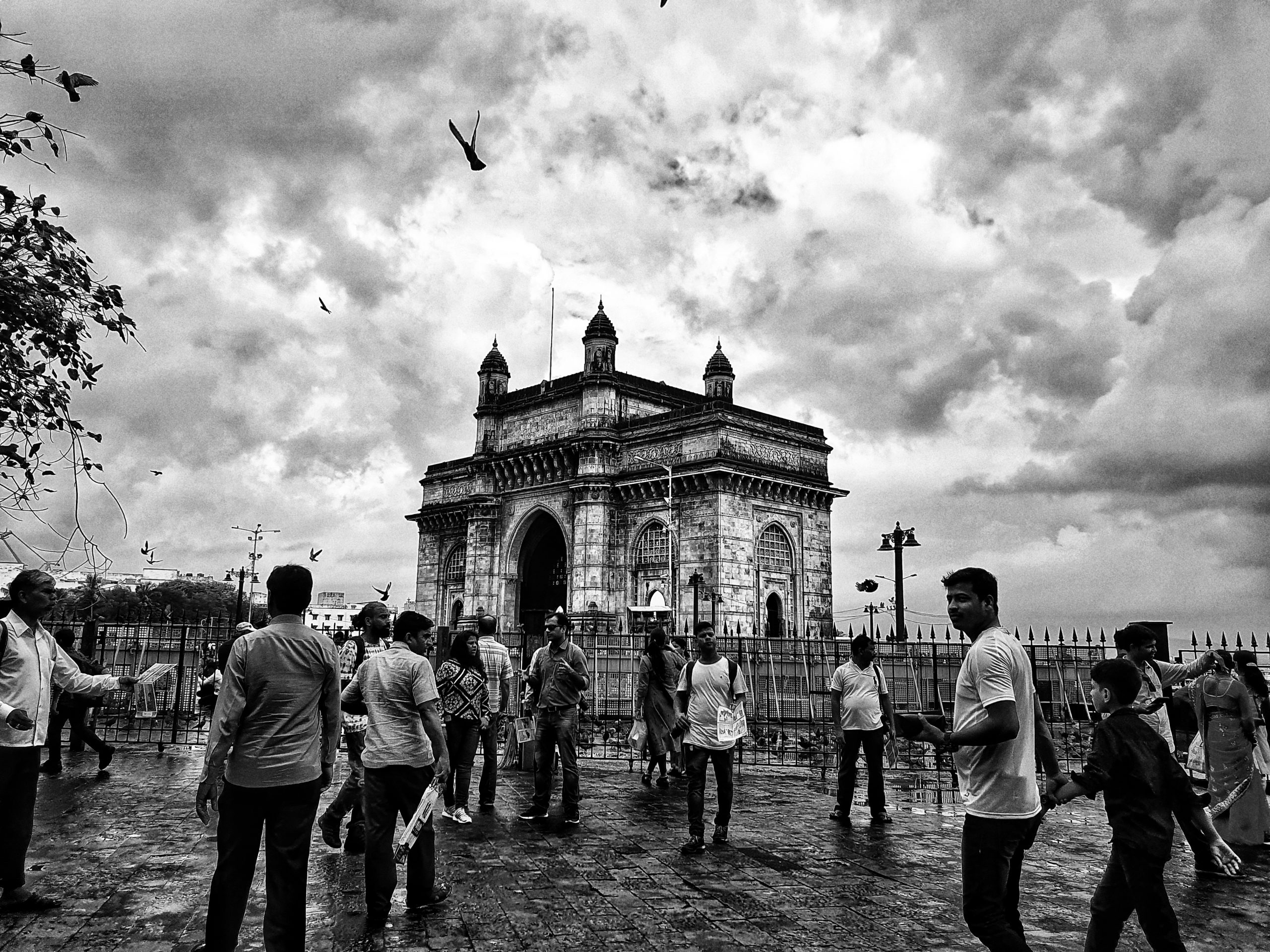people at the Gateway of India