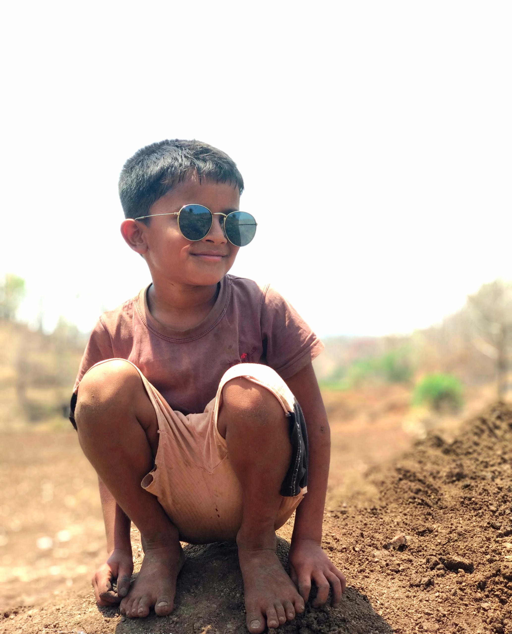 A happy village boy