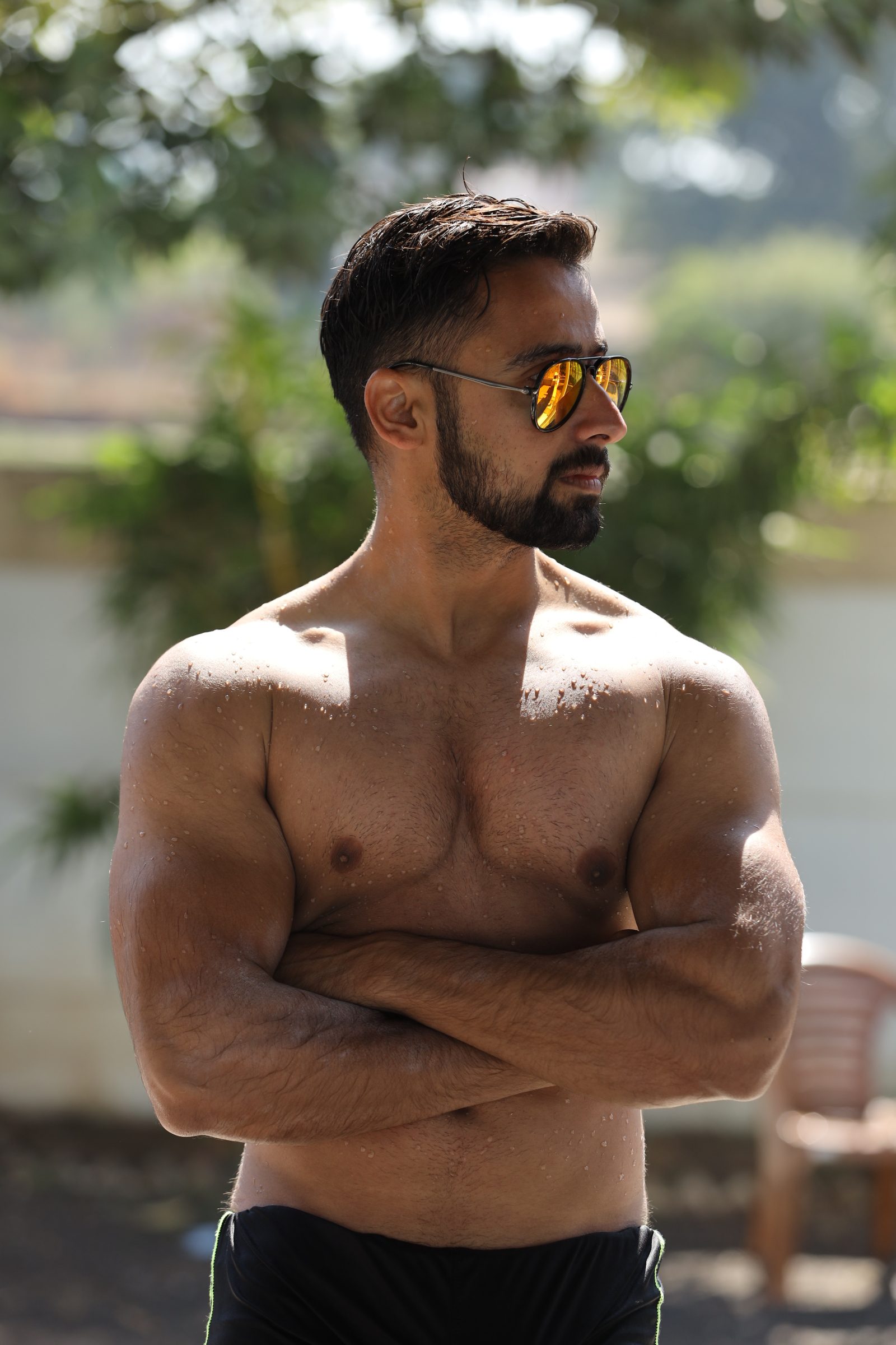 Male physique pose