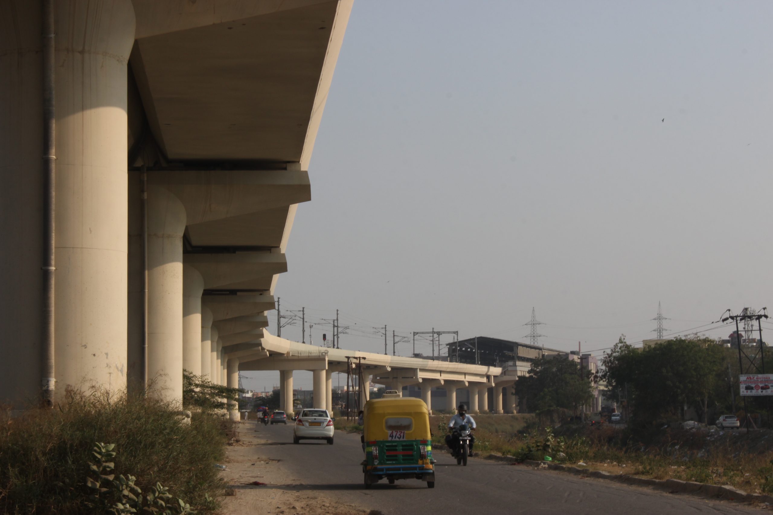 Metro train bridge in Noida
