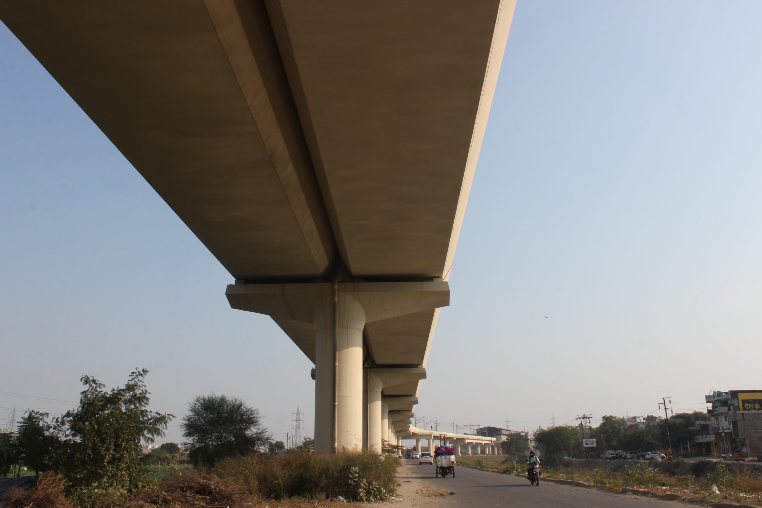 Metro train bridge in Noida
