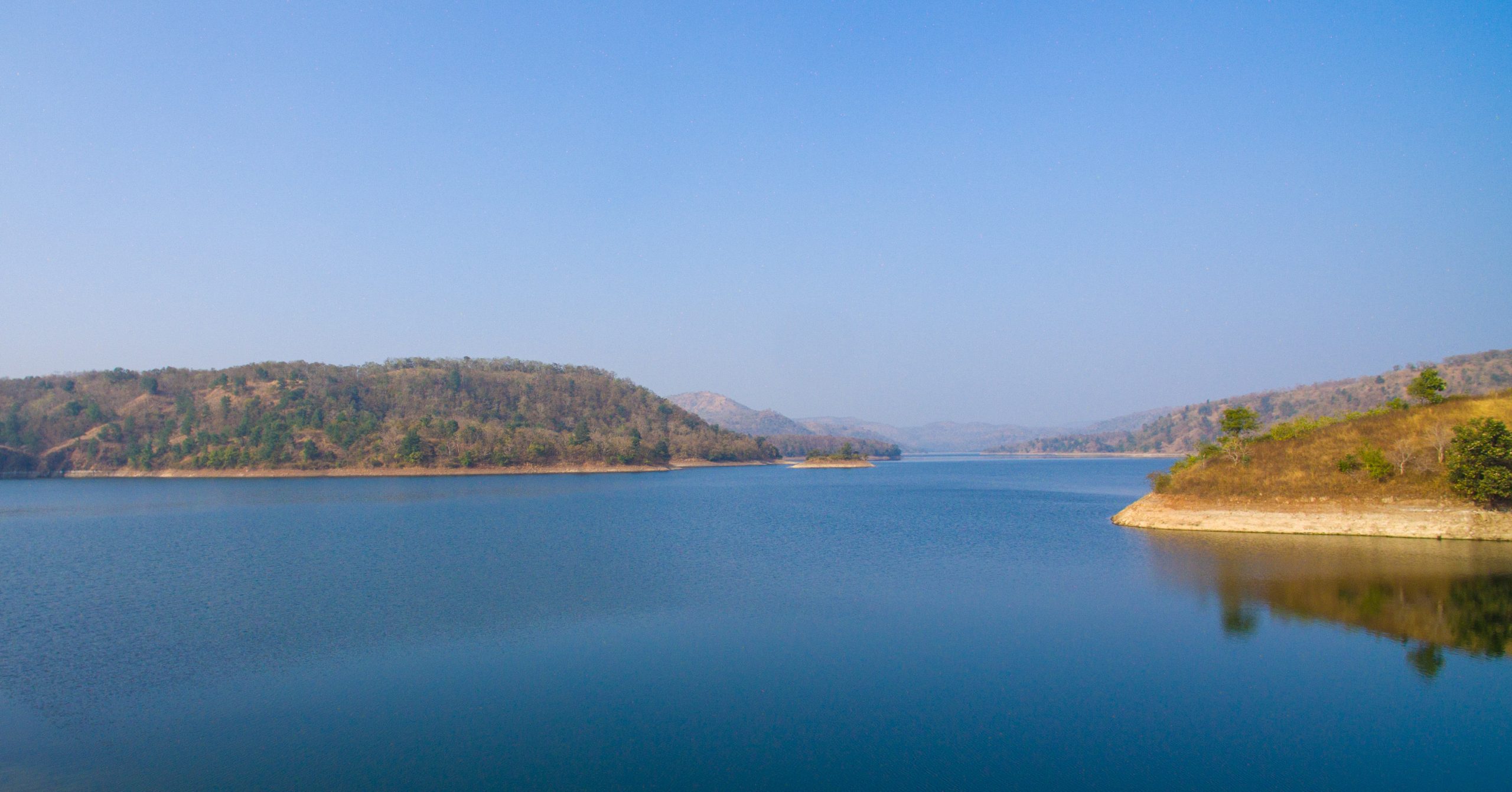 A reservoir near Satpura mountain range