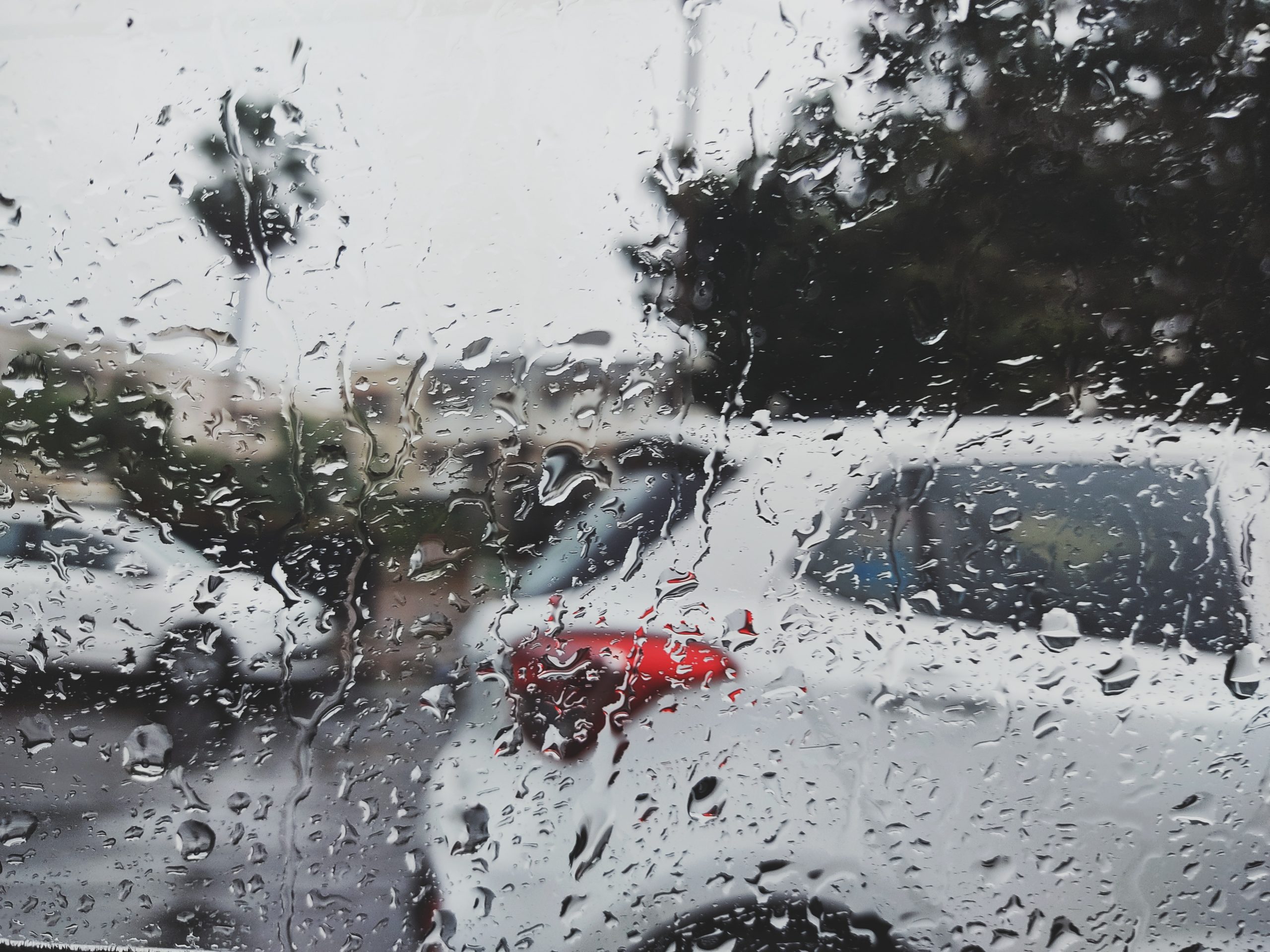 rain drops on car window
