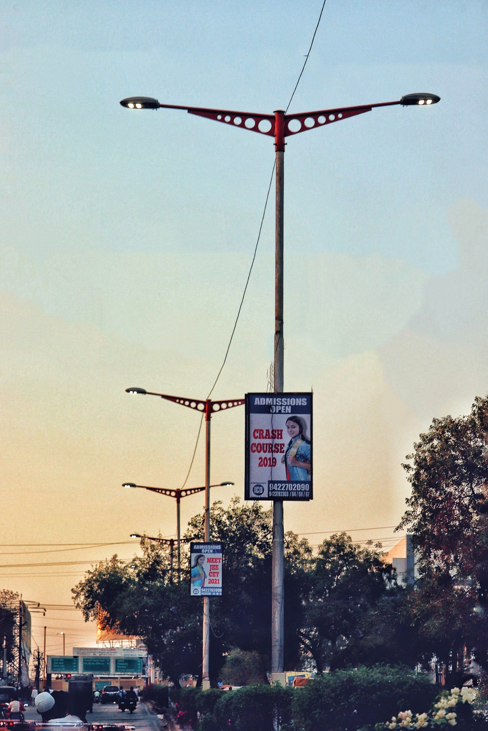 Road light poles
