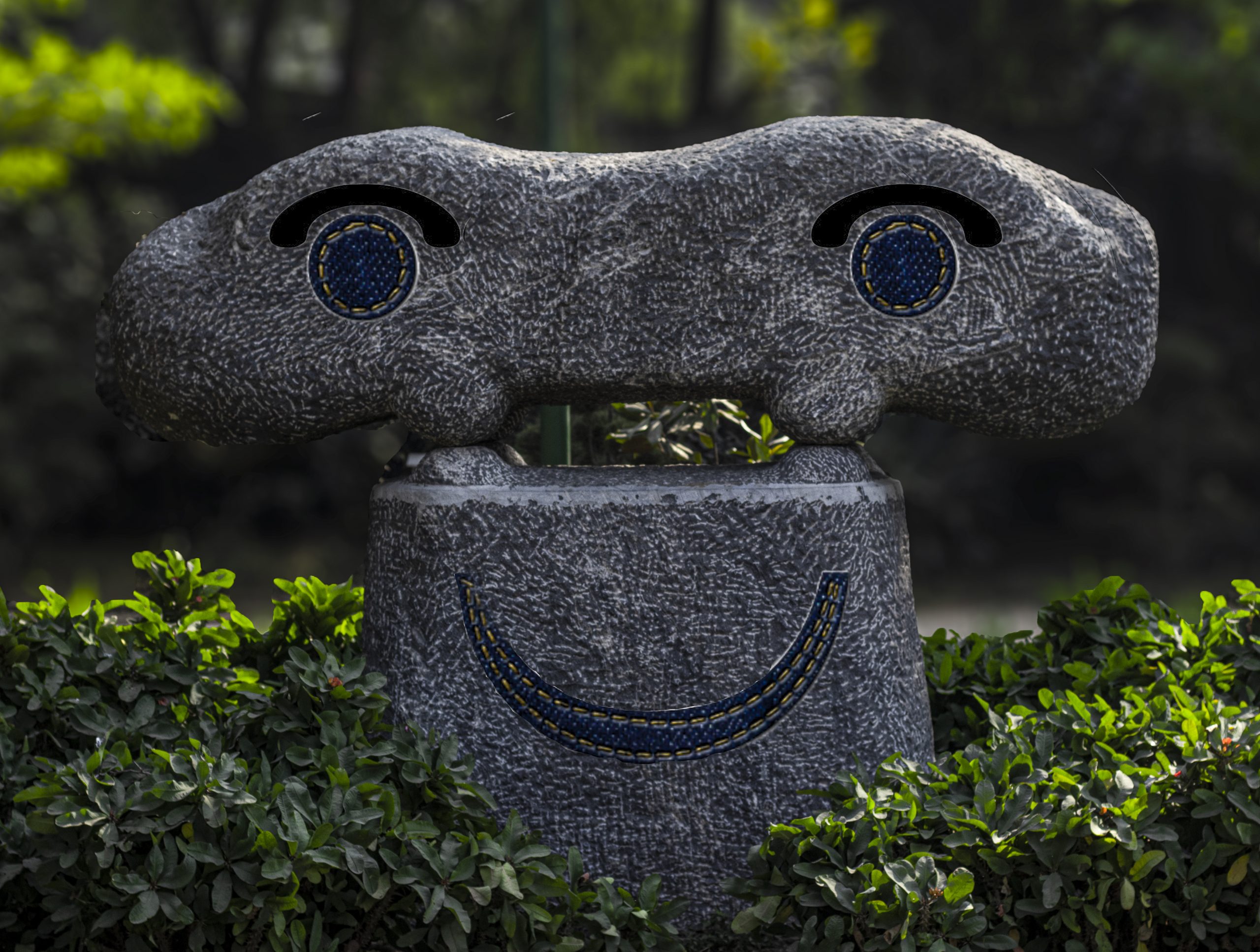 Smiley made with concrete