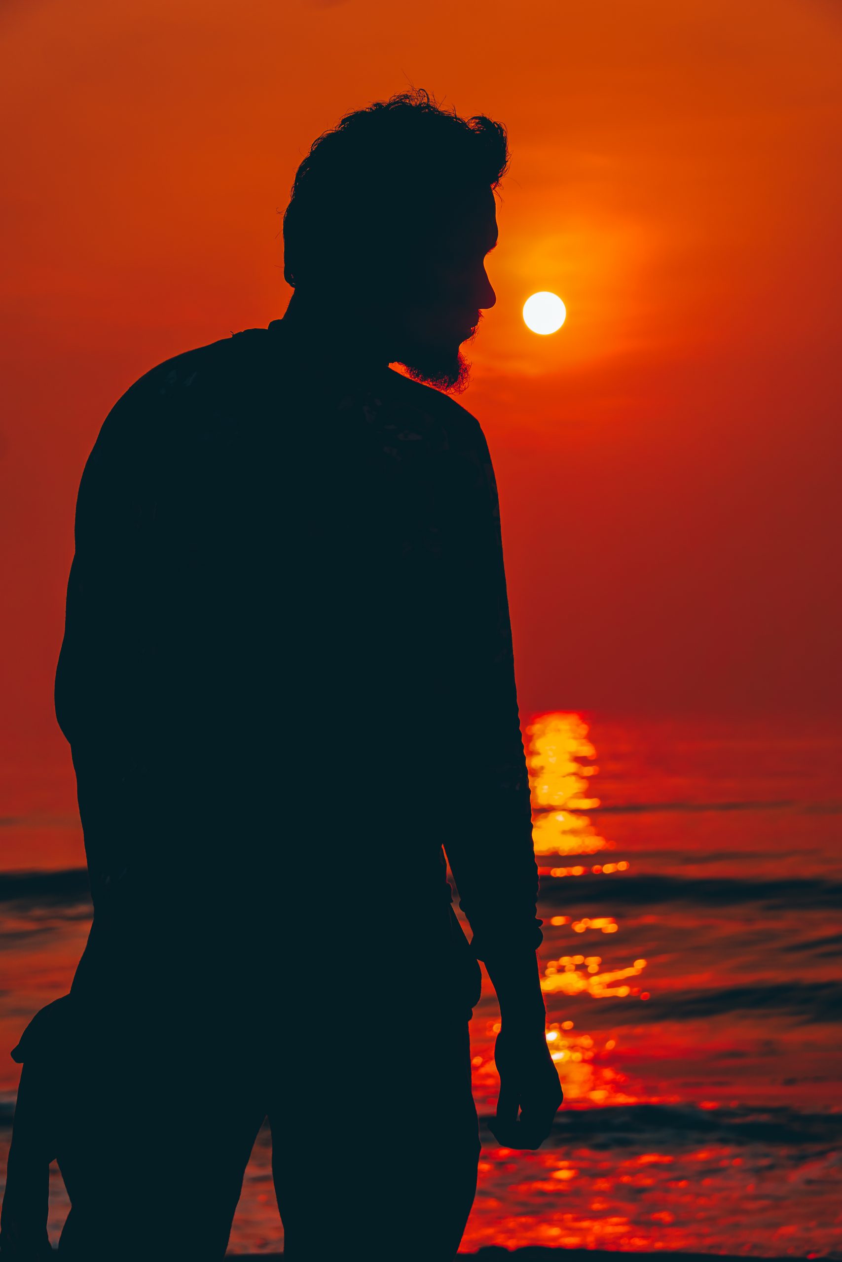 A man enjoying sunrise