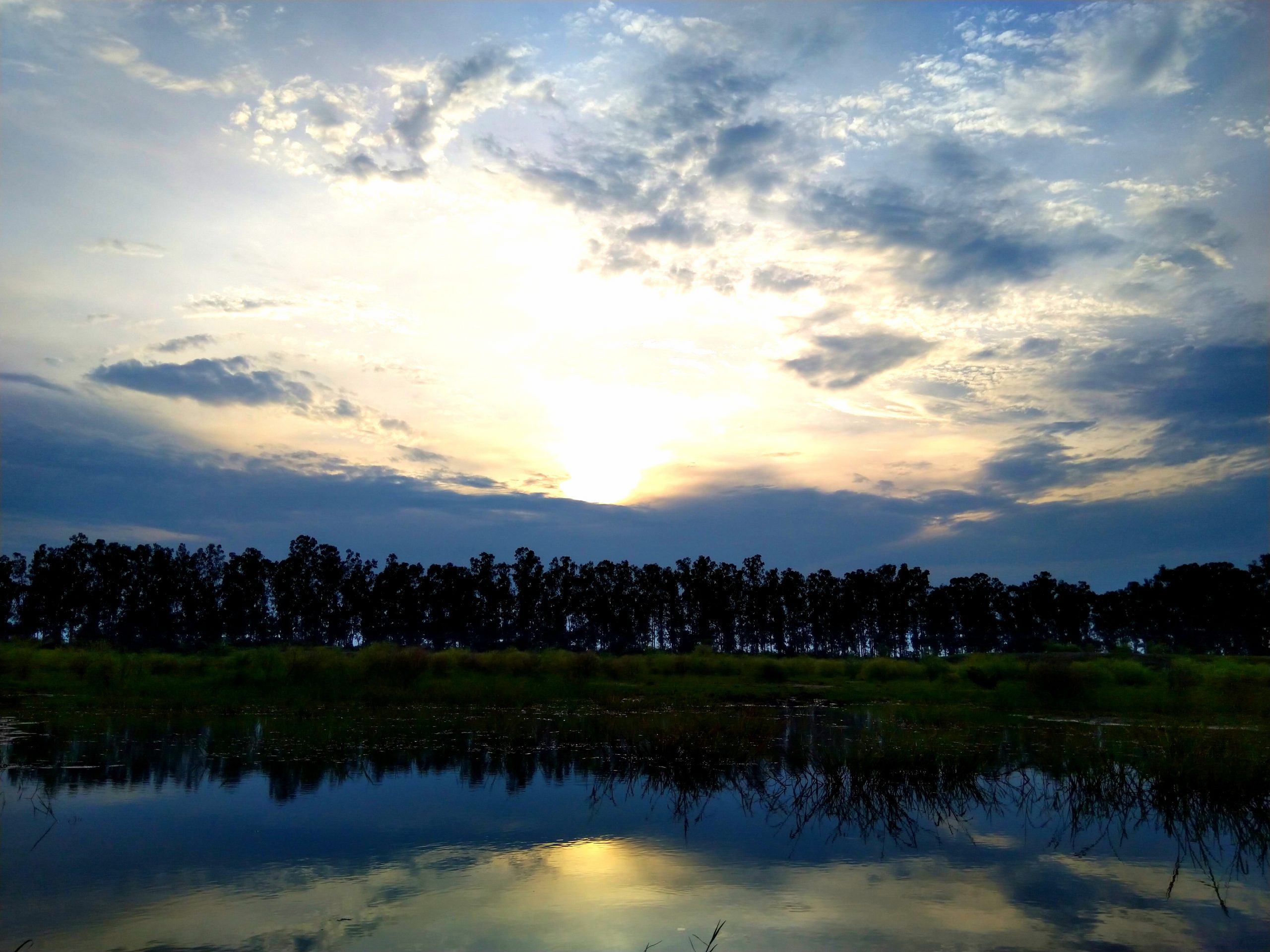 sunset and lake view