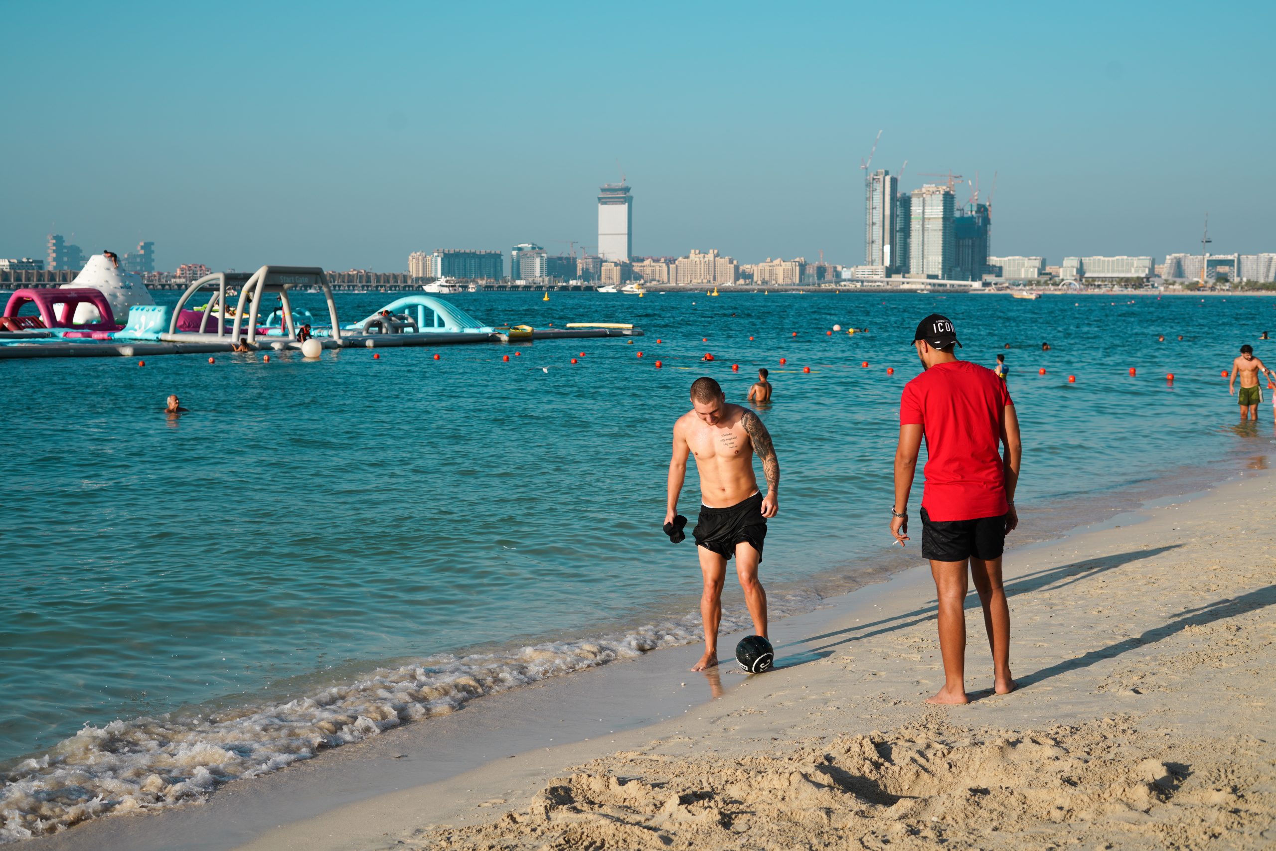 Tourists at Dubai beach