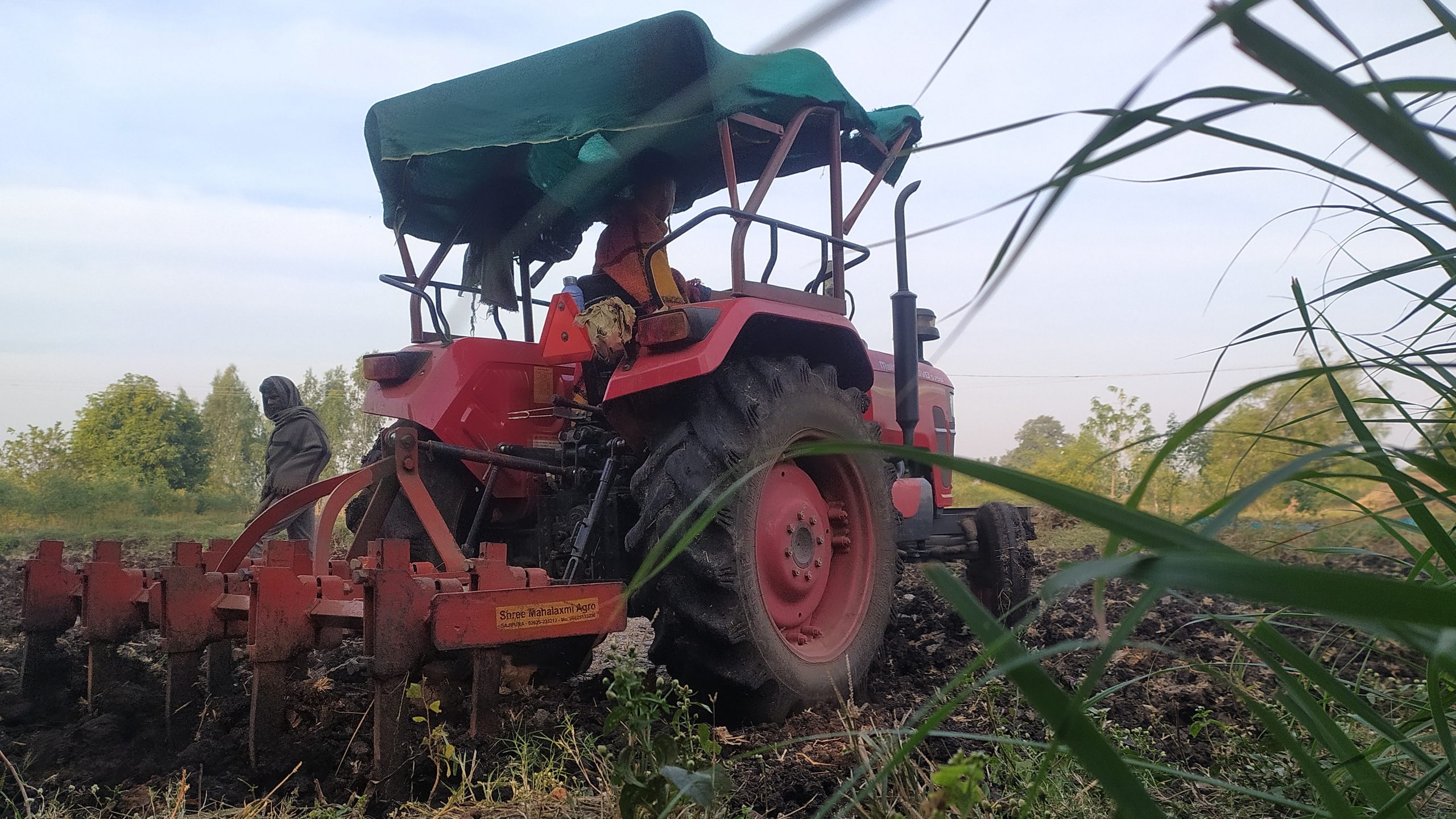 tractor on the field