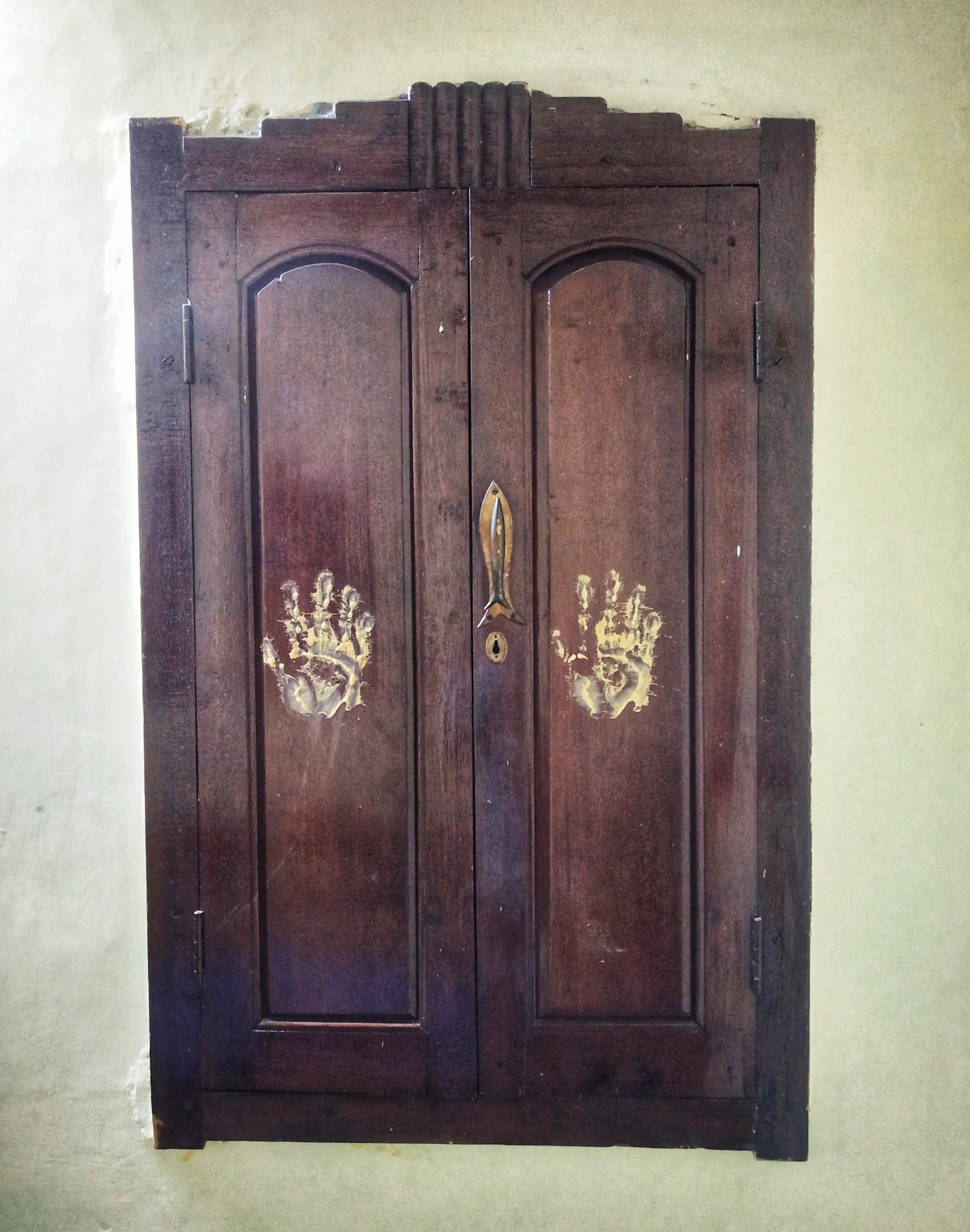 A wooden wall cupboard