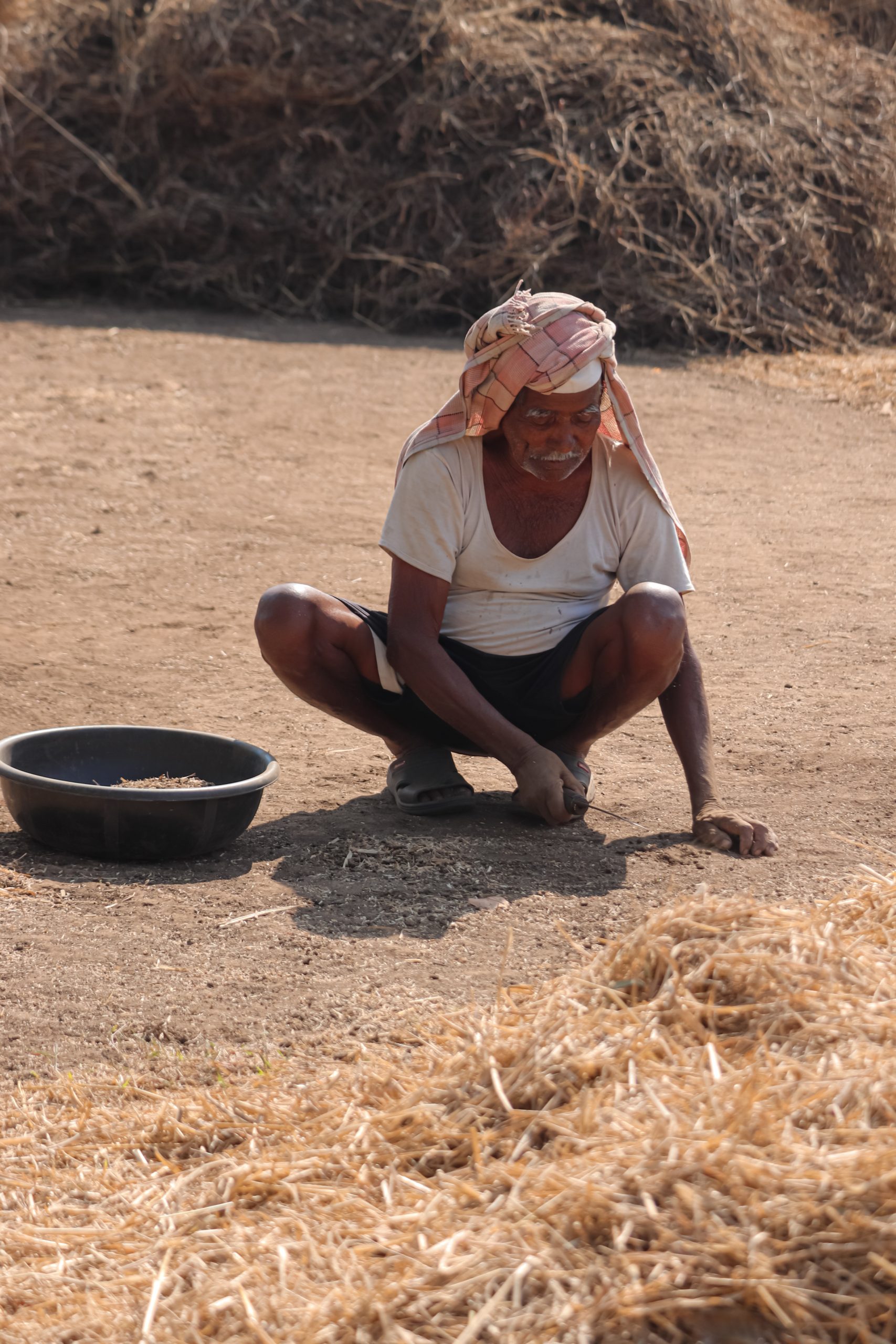 Farmer working on the ground