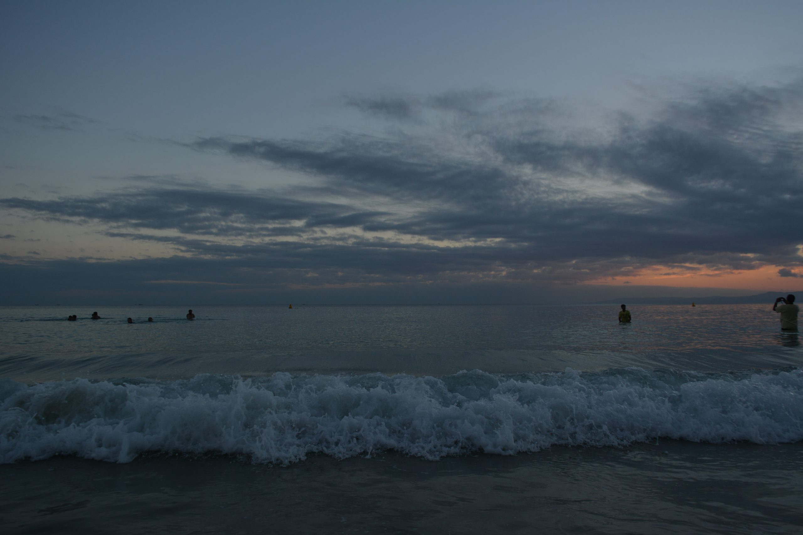 Sea waves in evening