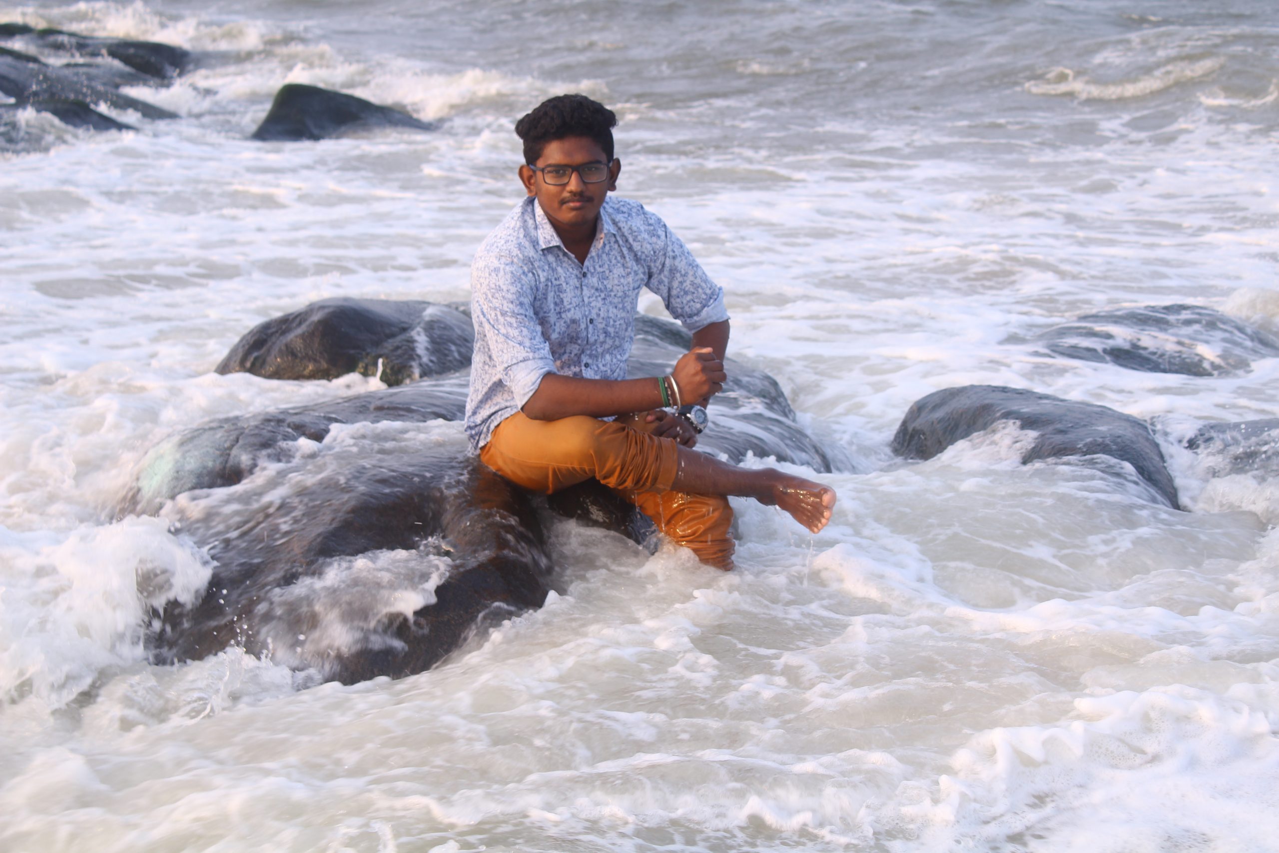 A boy at Kovalam beach in Tamil Nadu
