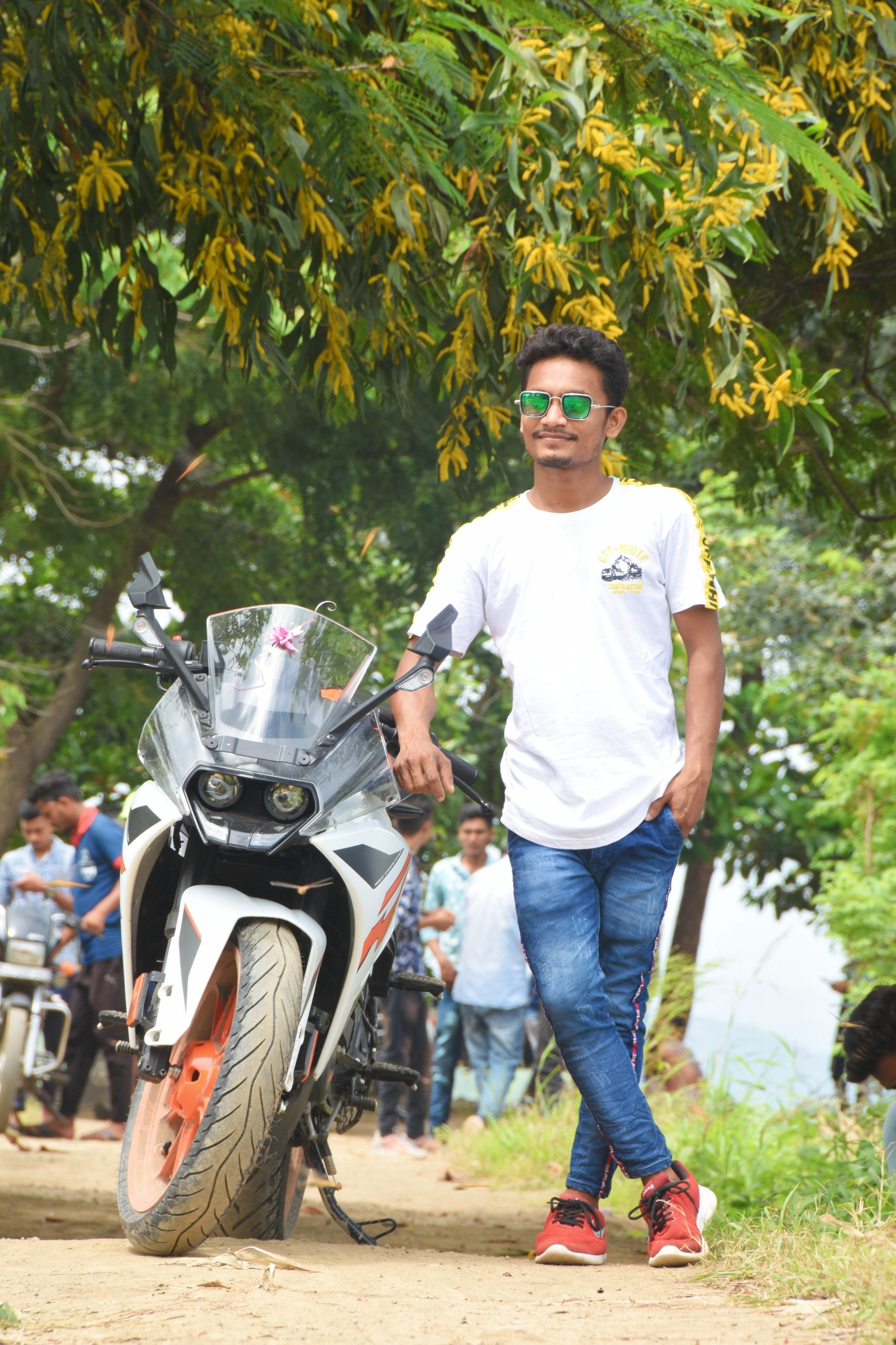 A boy with his bike