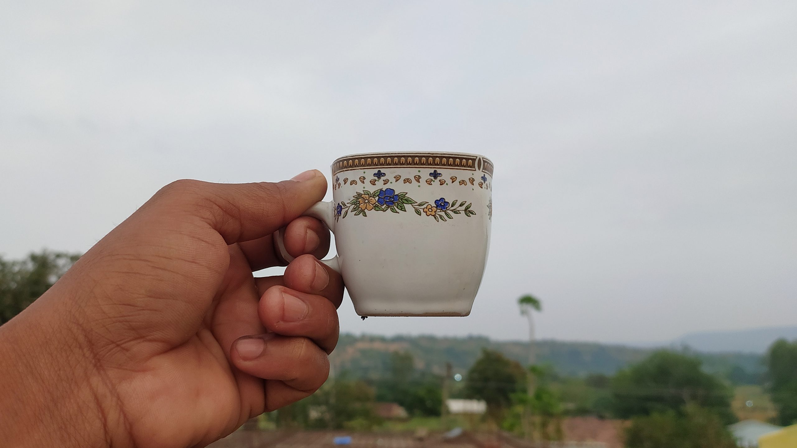 A tea cup in hand