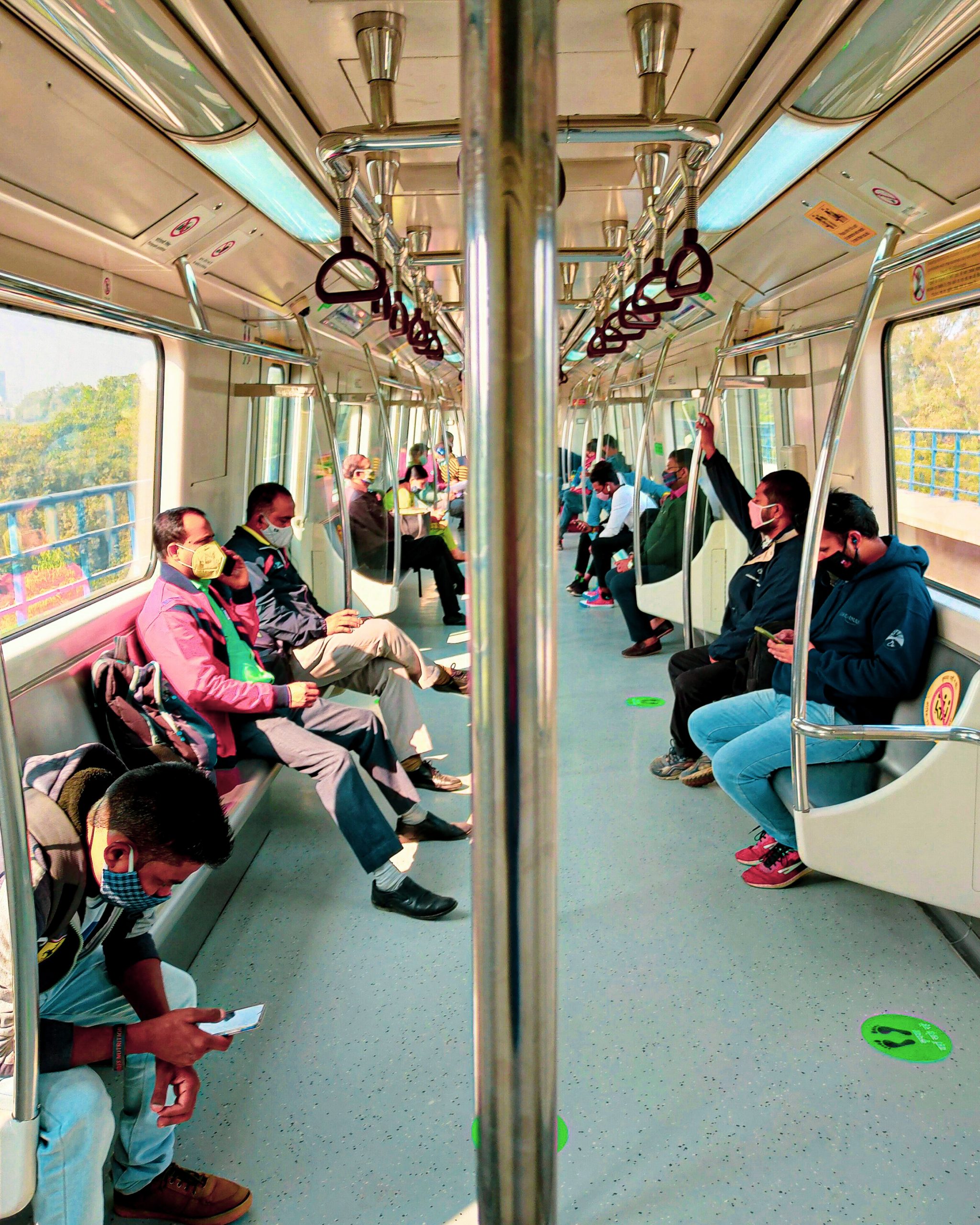 people travelling in a metro