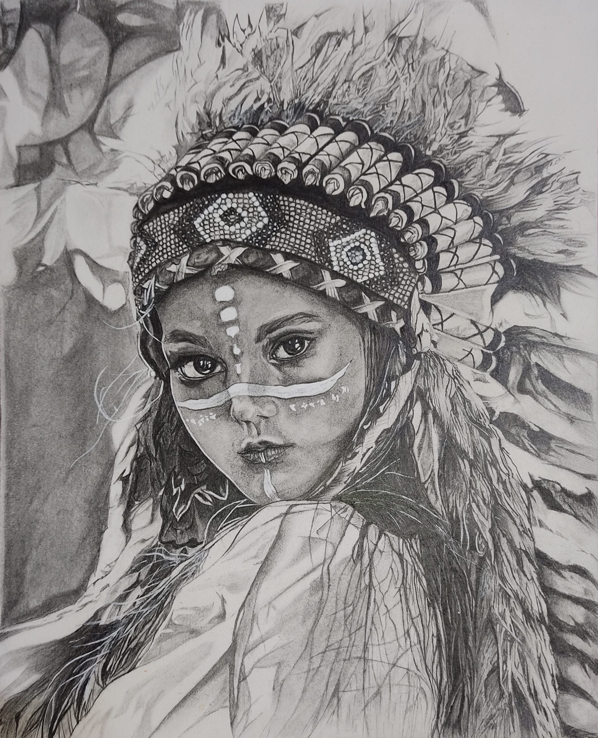 Pencil drawing of a girl