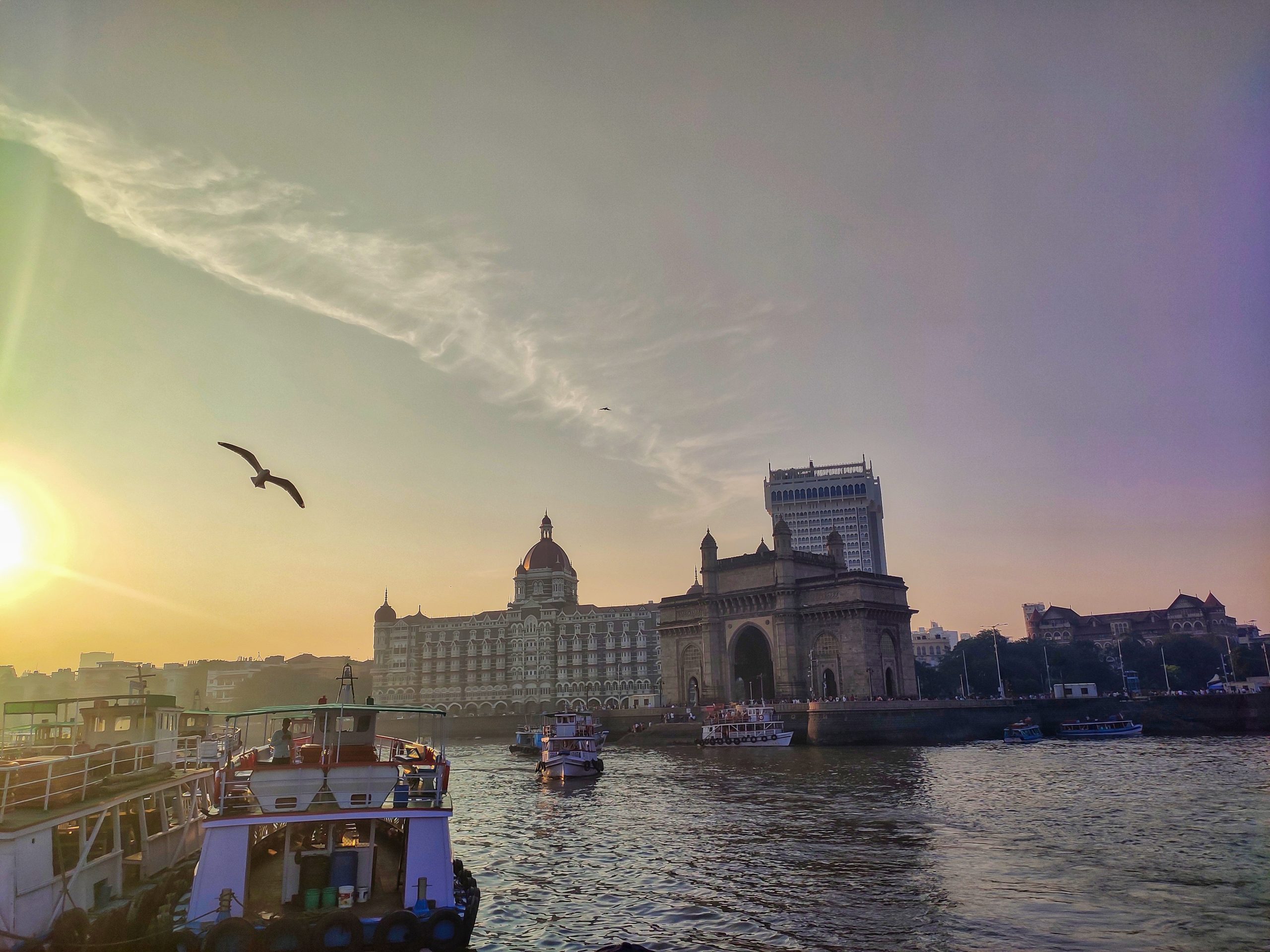 Gateway of India and Taj Hotel view in Mumbai