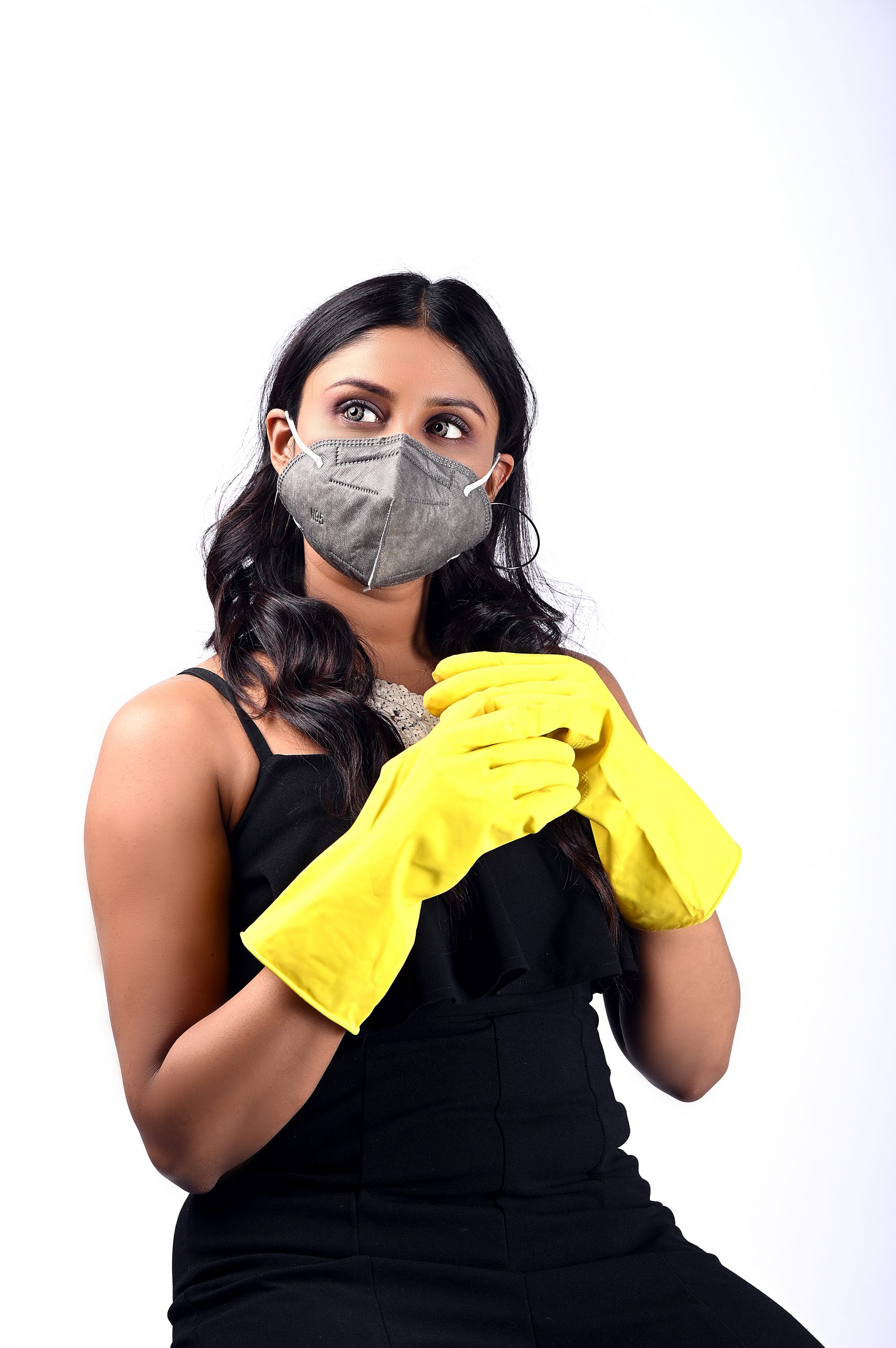 Girl posing in mask