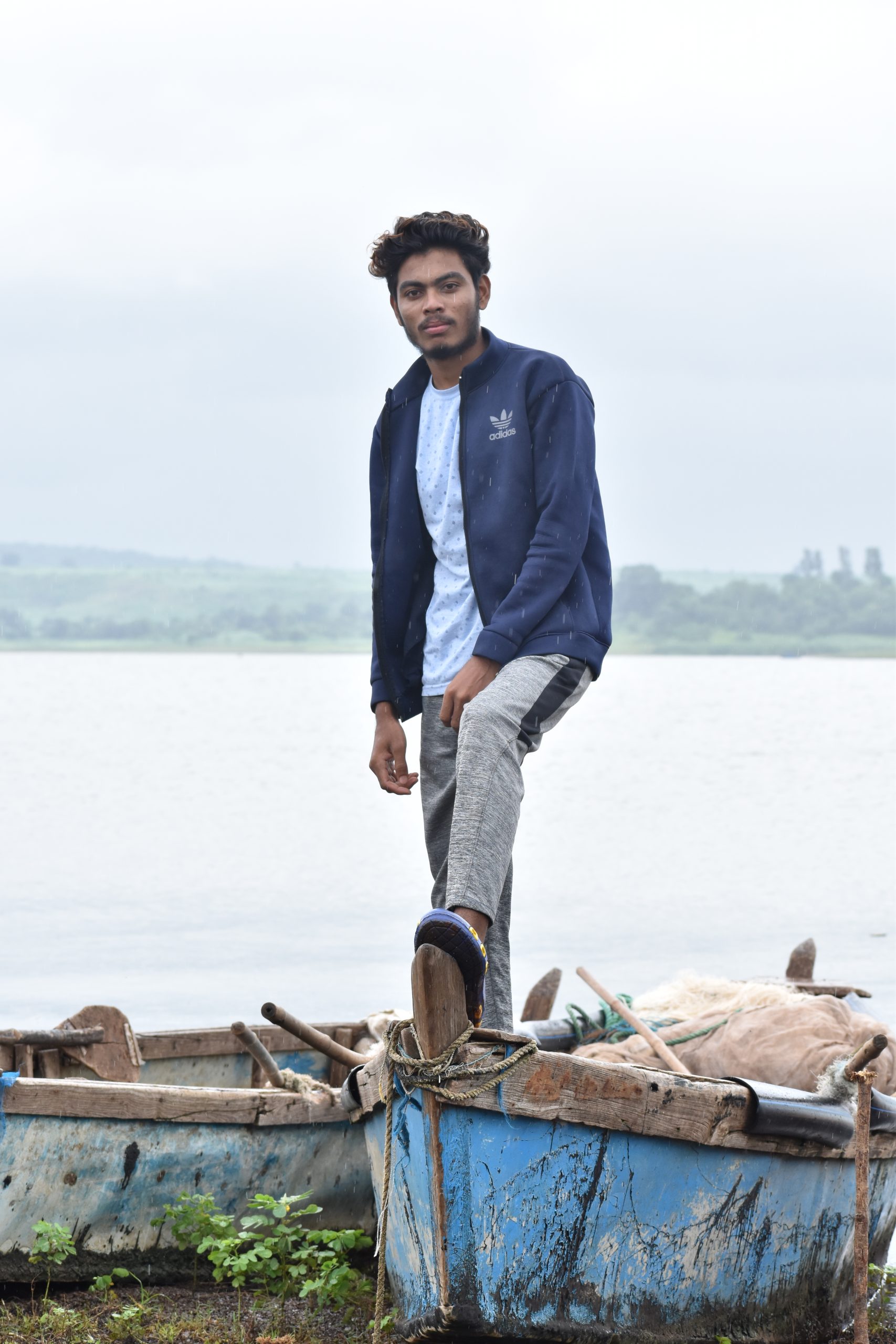 A boy on fishing boat