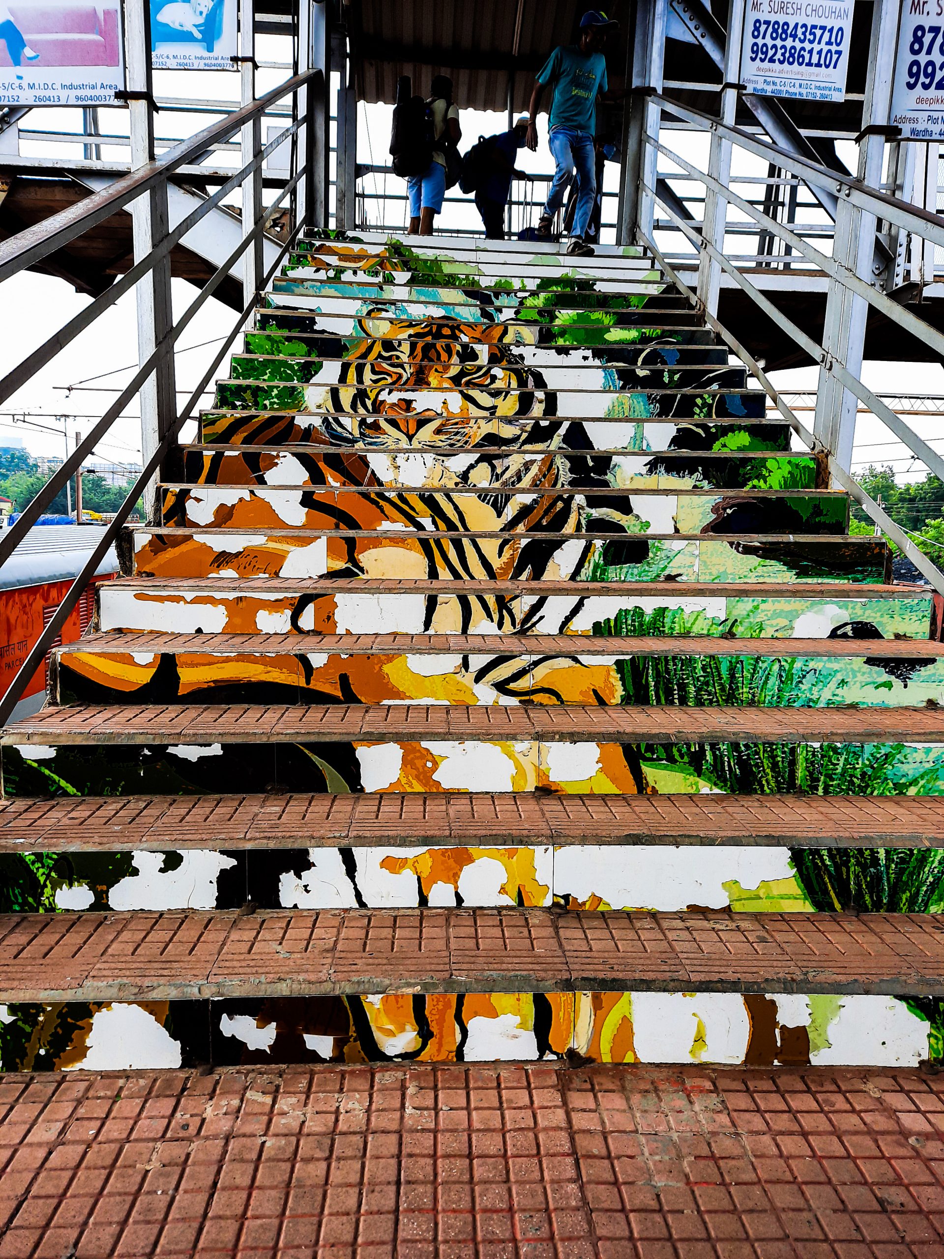Tiger Painting on steps