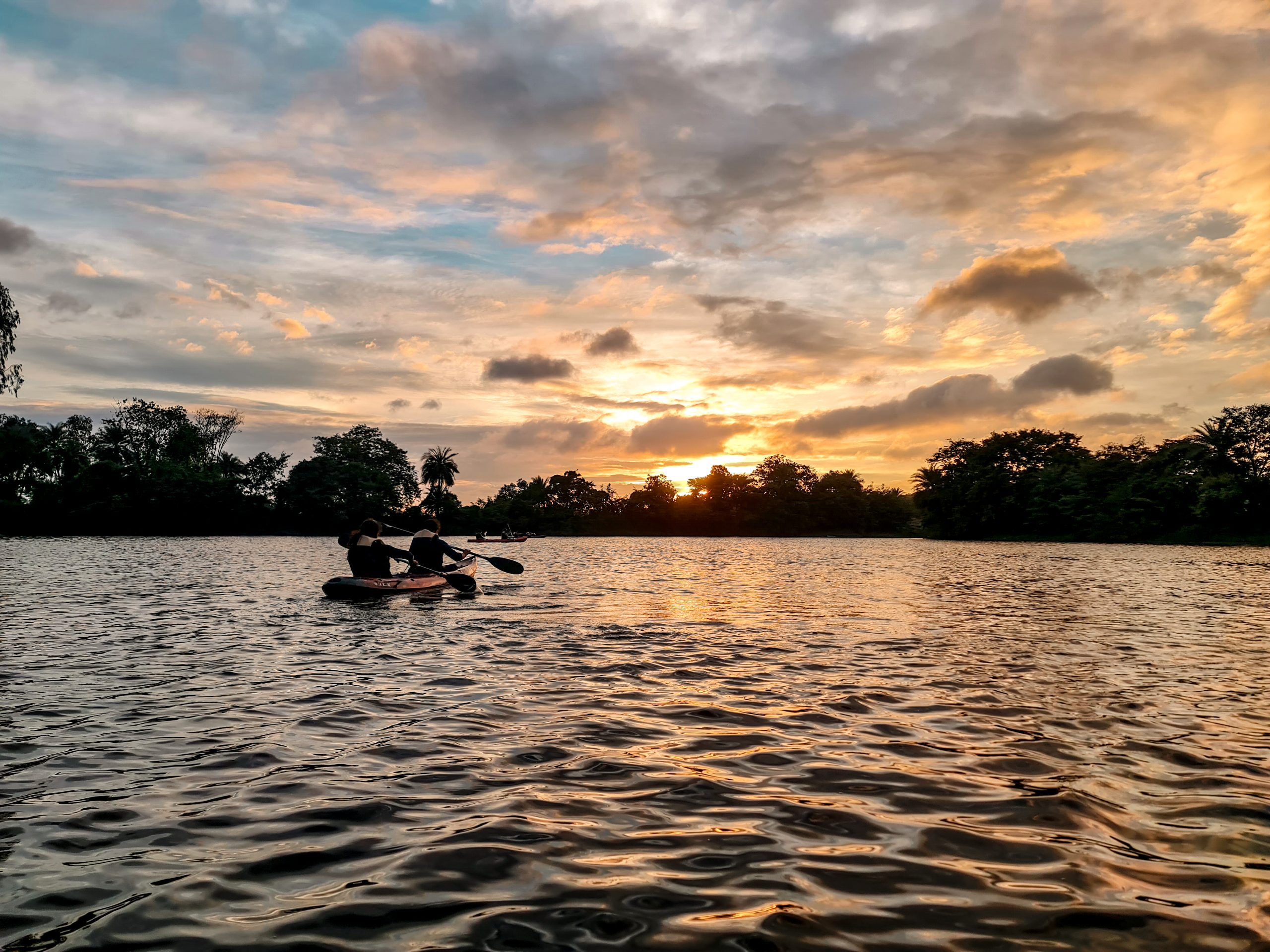 Kayaking in a lake