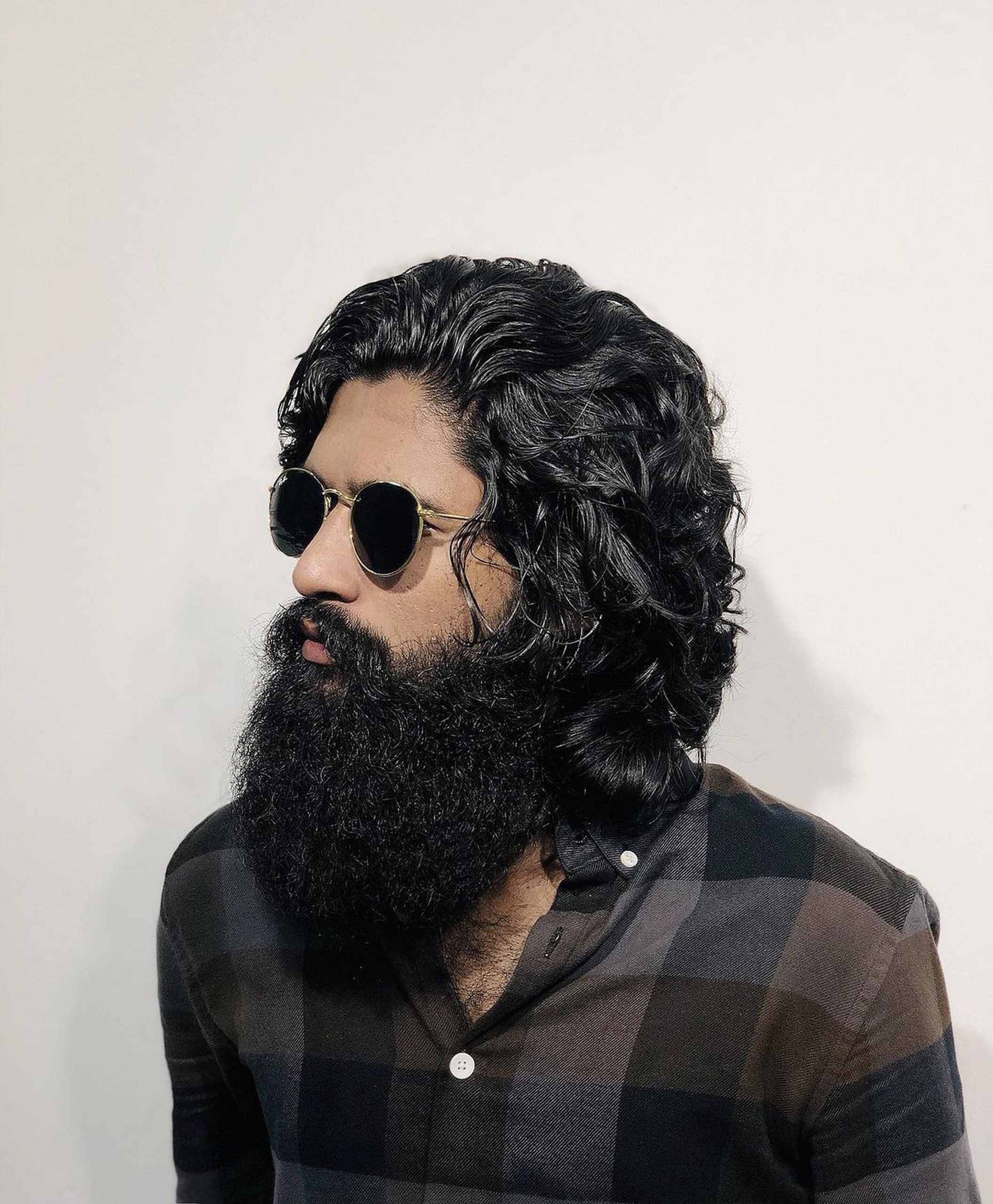Man with beard side profile