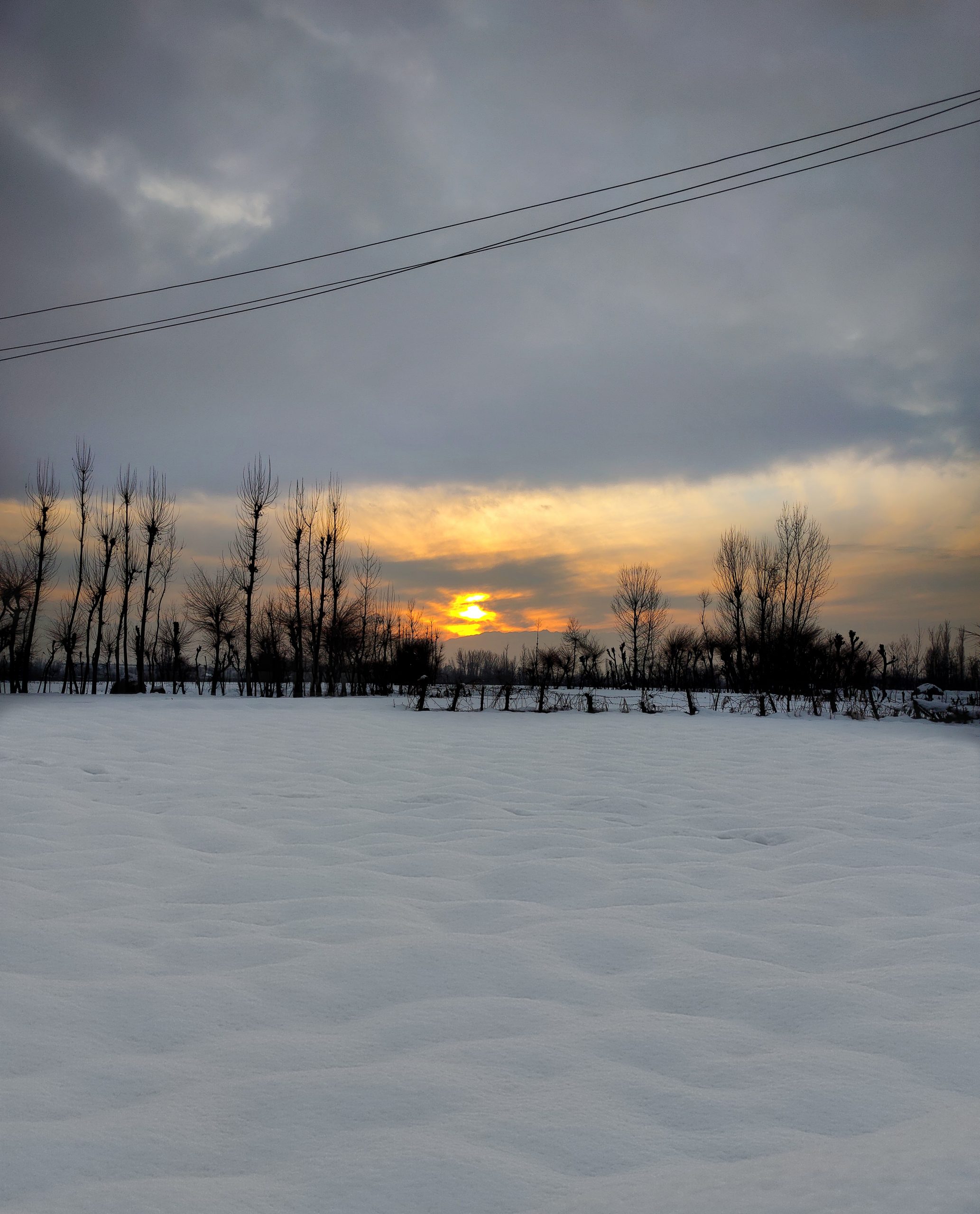 Sunset in snow