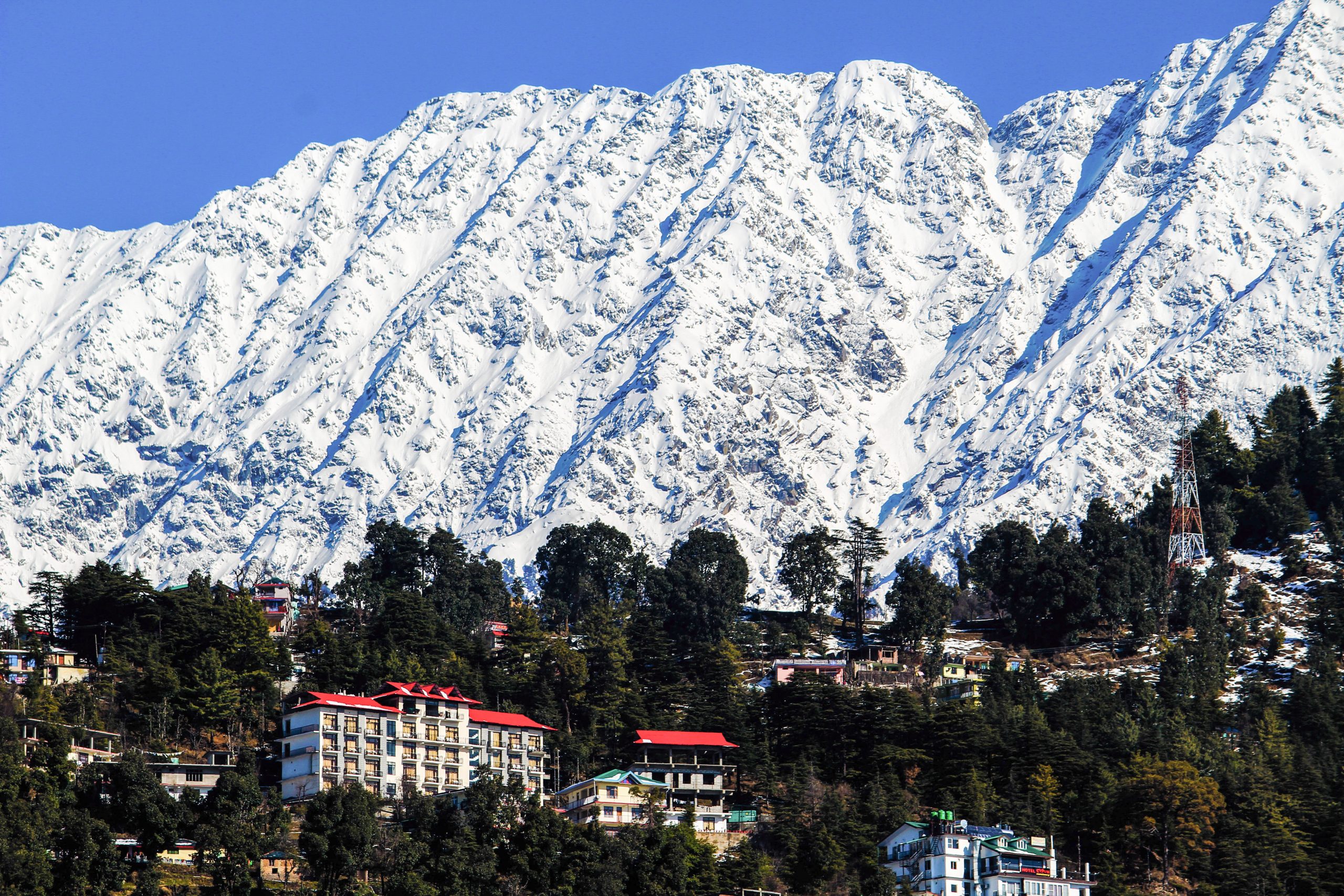 Snow mountain landscape Dharamshala