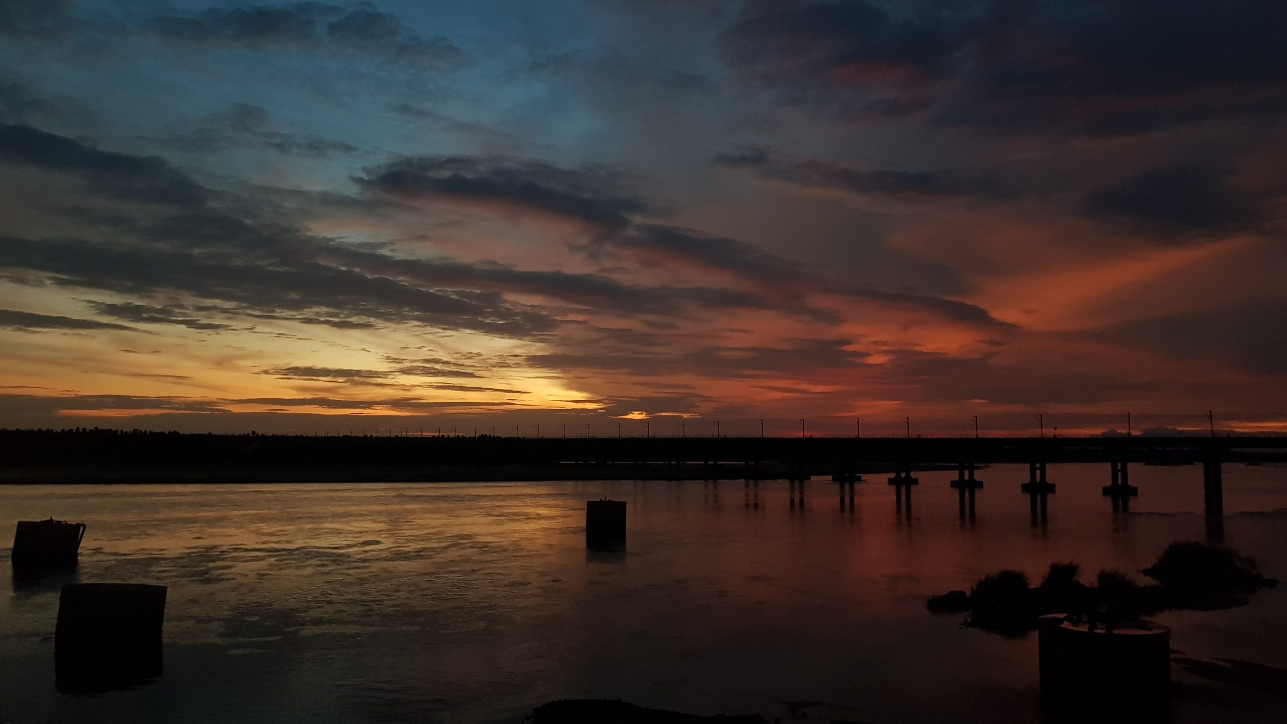 Bridge Over A River During Sunset   PixaHive