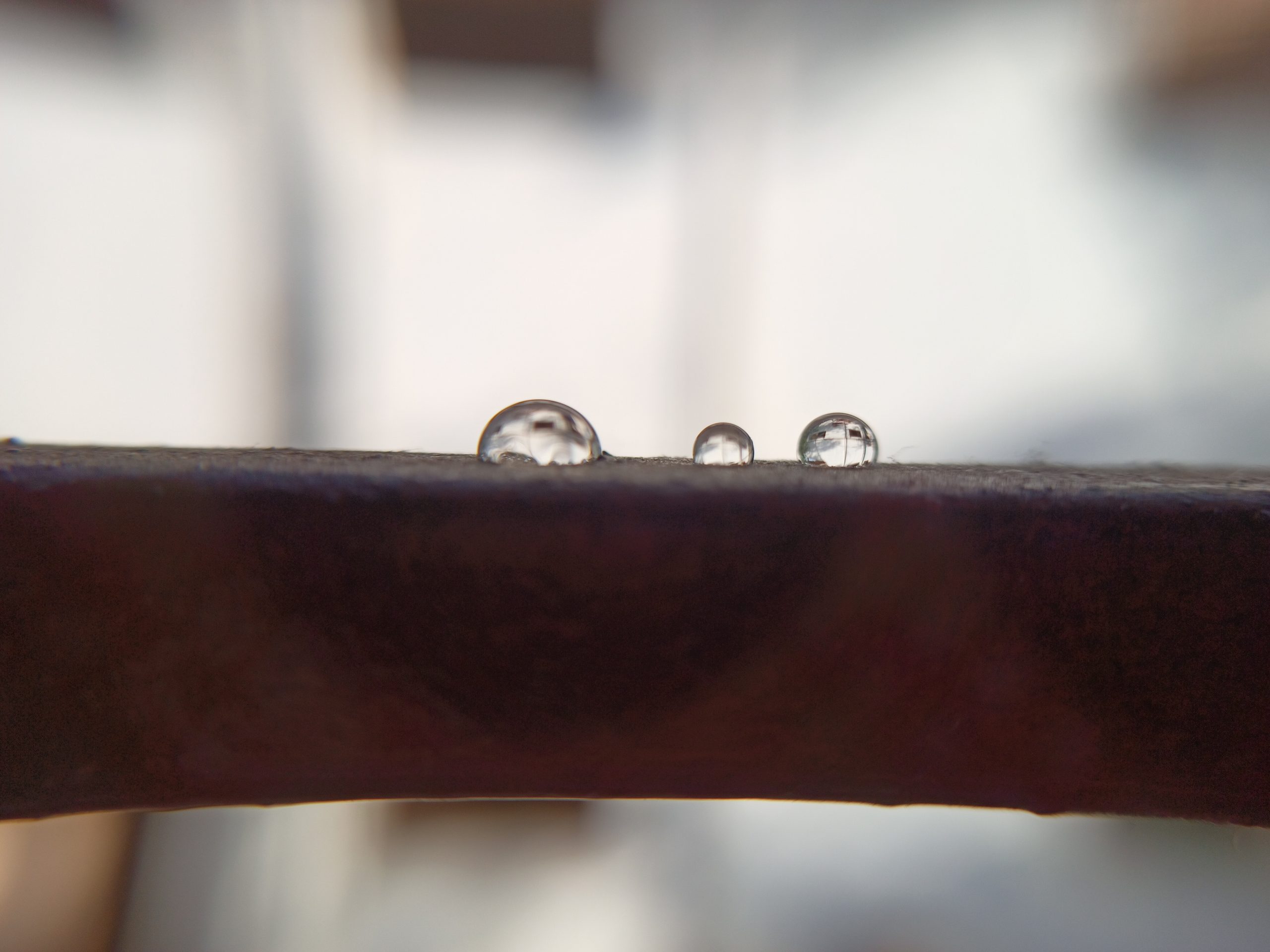 water droplets on iron