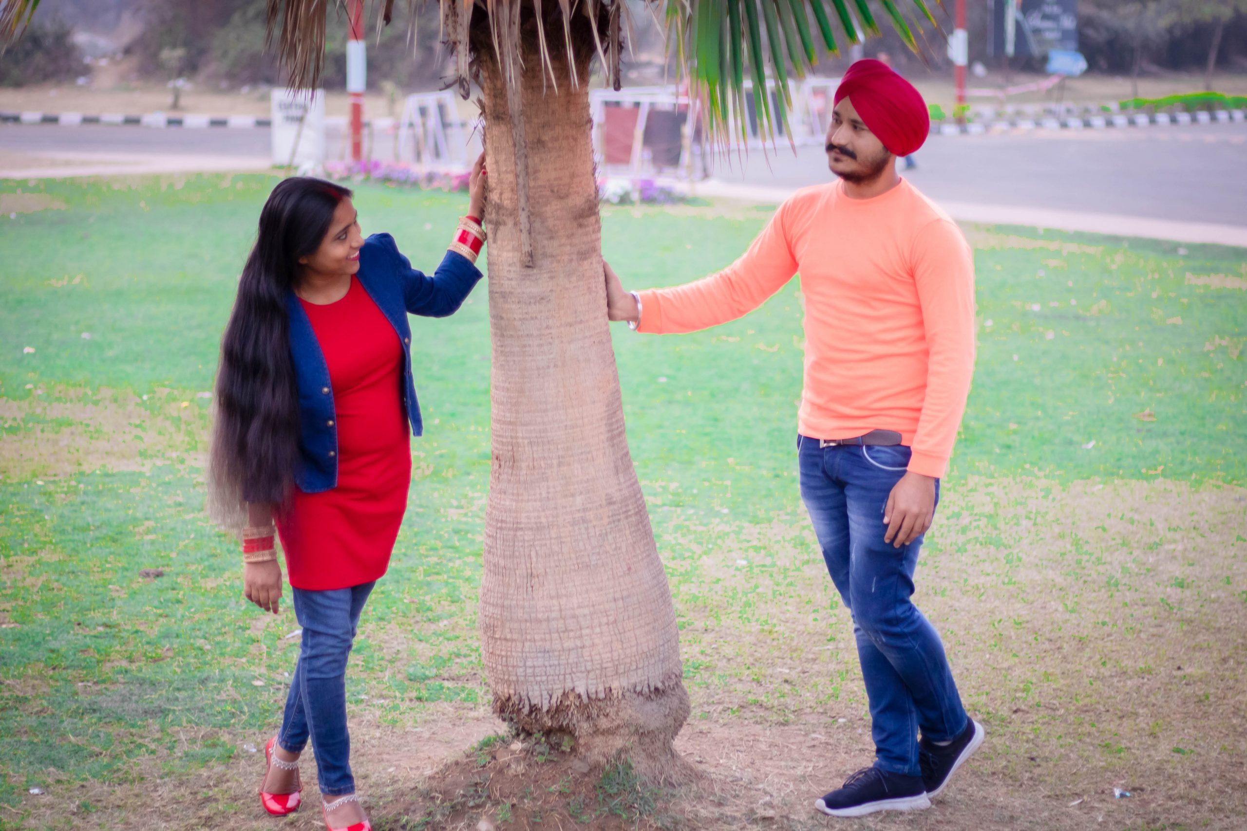 A Sikh couple under a tree