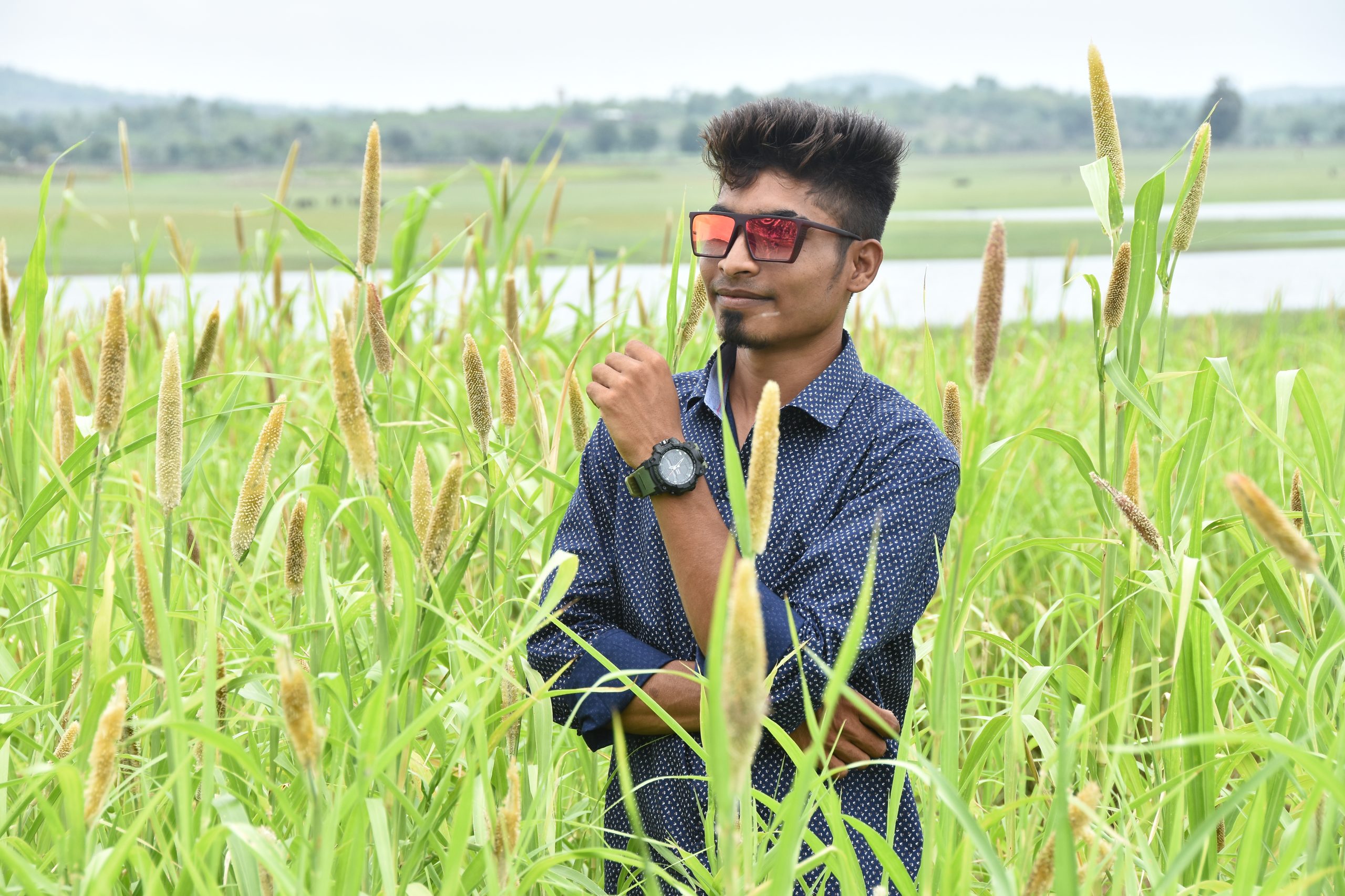 A boy in a field