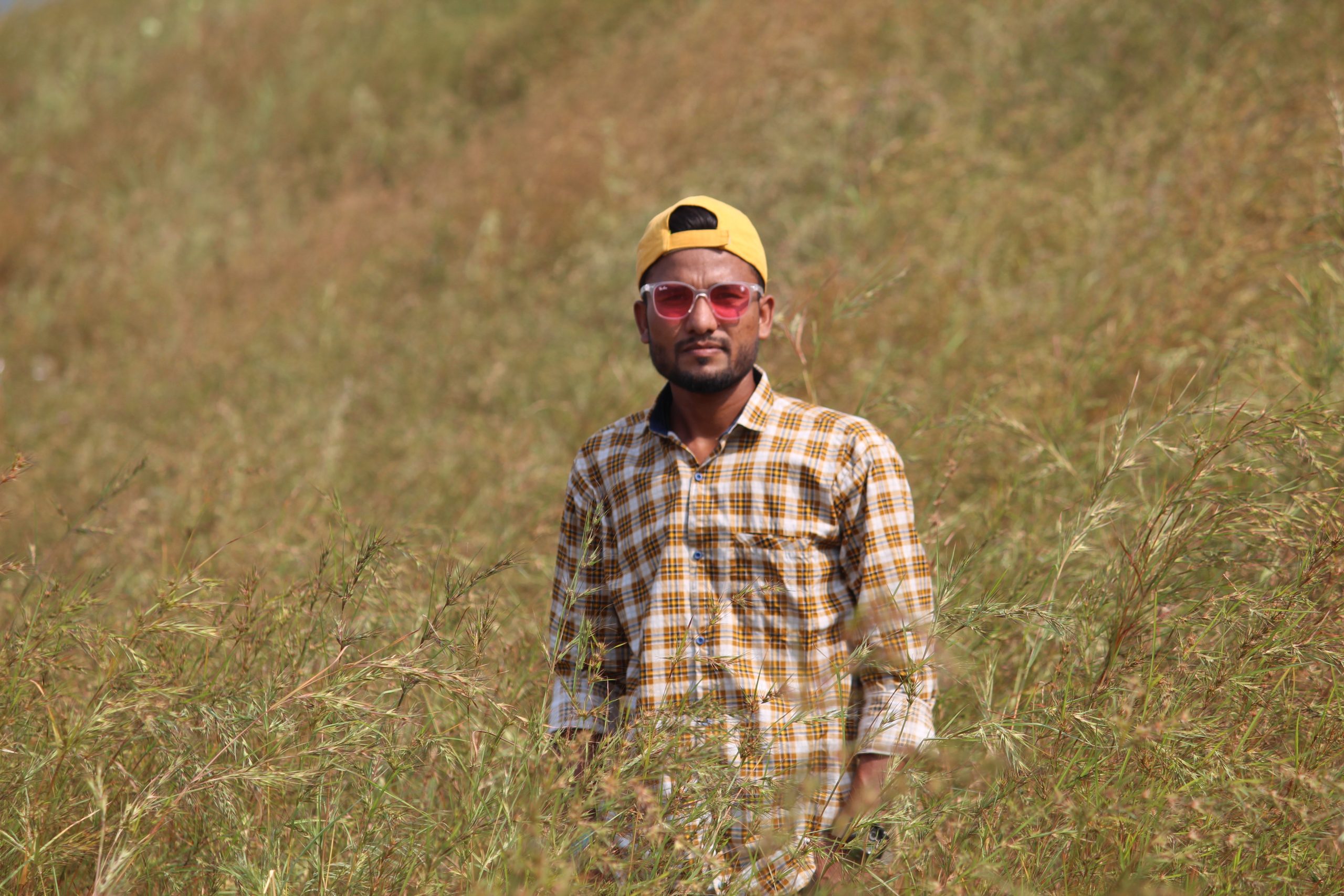 A boy in a field