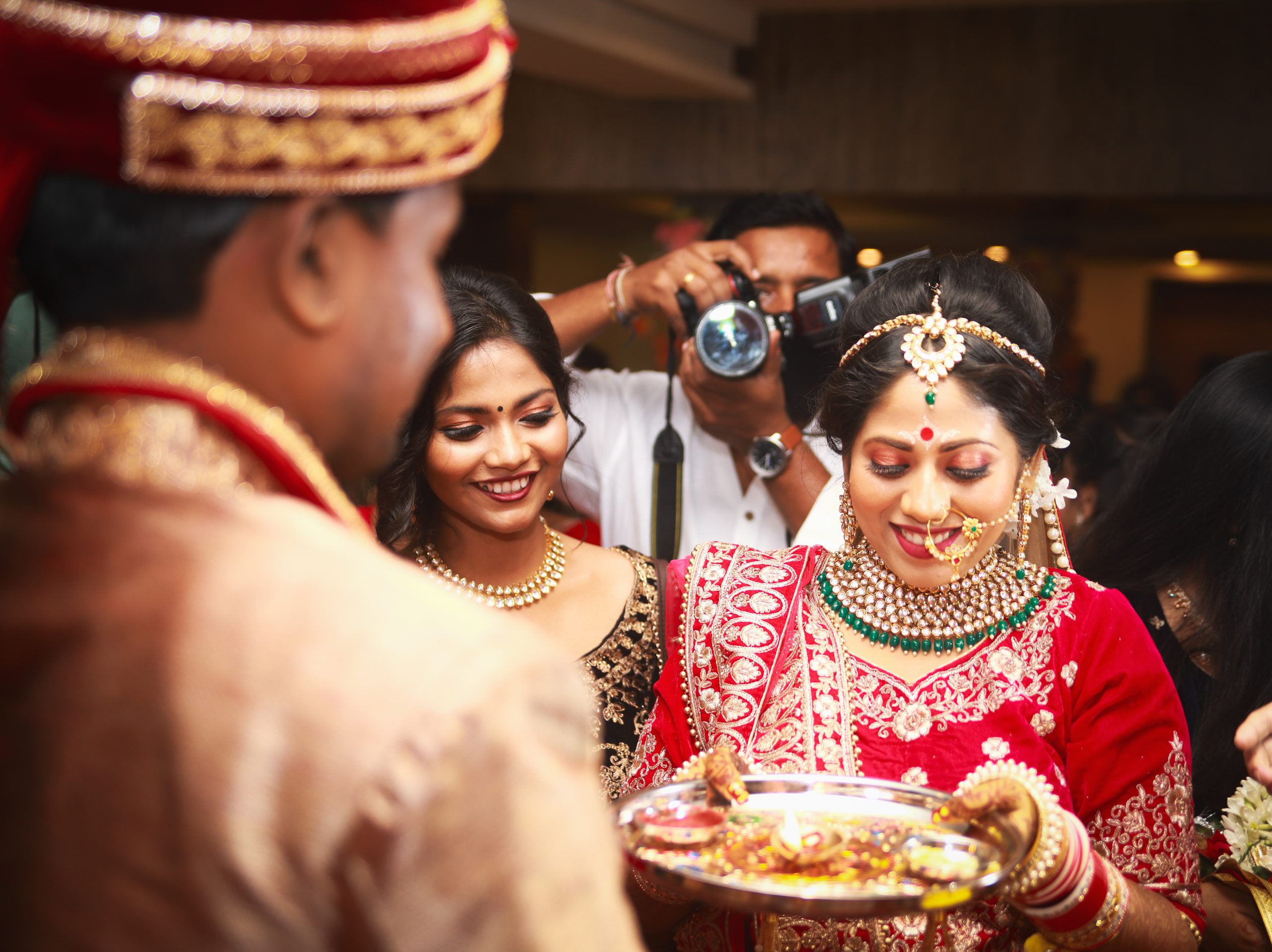 A ritual in Hindu marriage