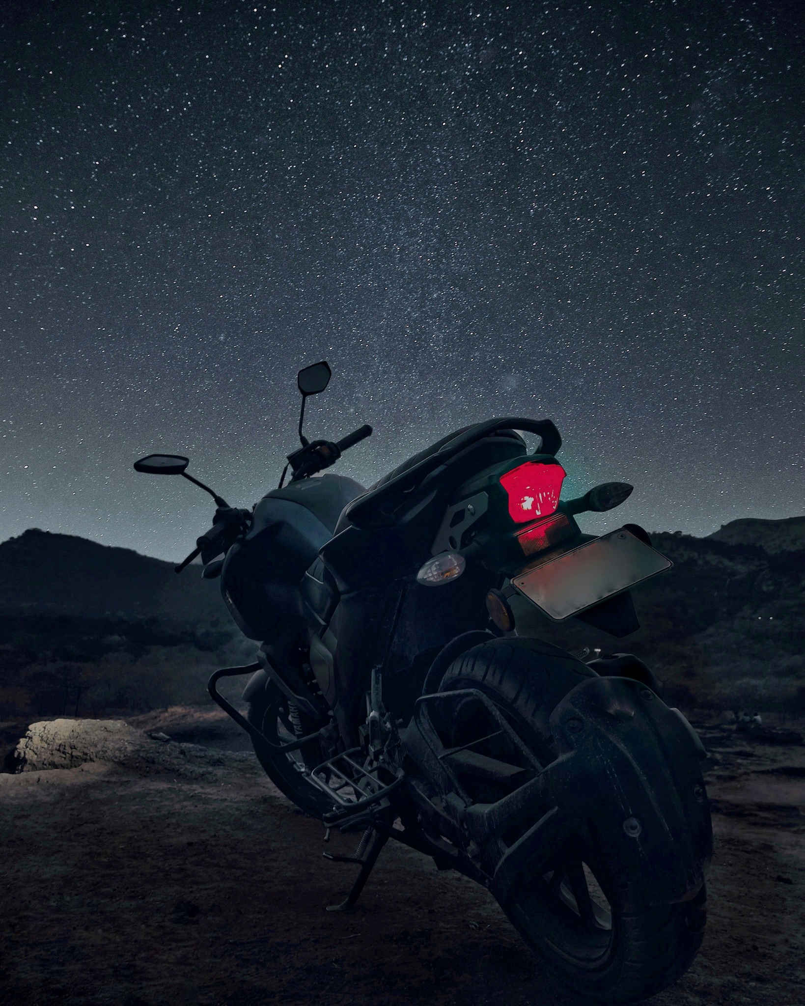 Bike under the night sky