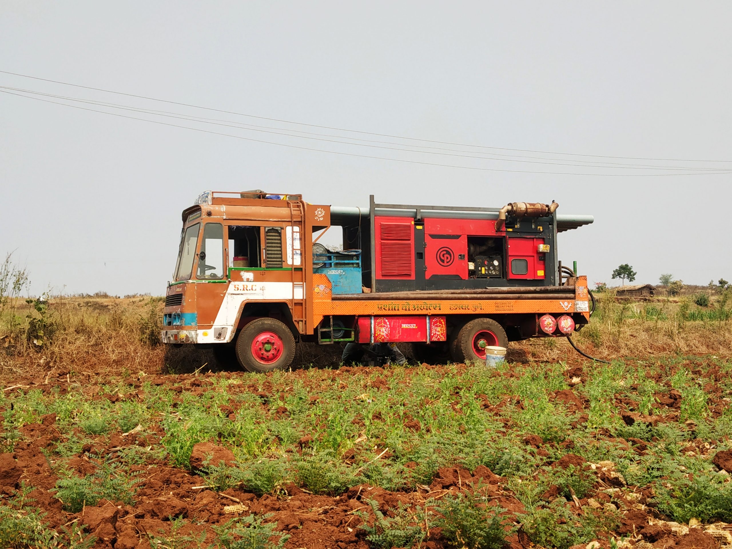 A borewell drilling machine vehicle