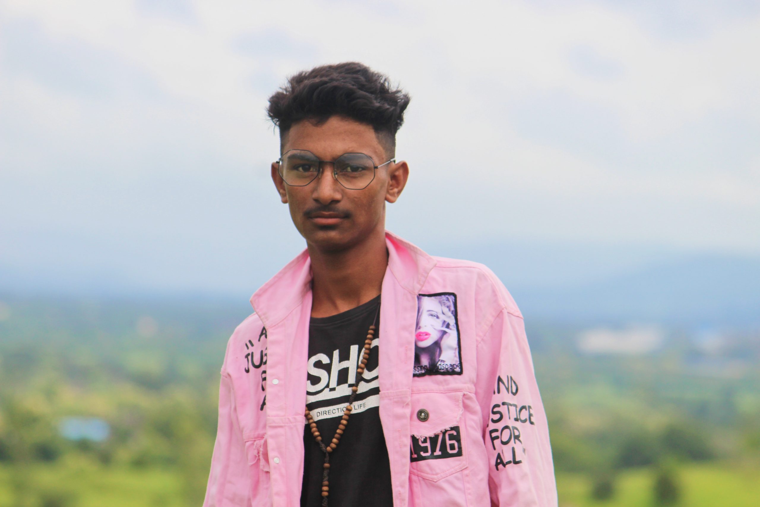 Boy wearing eye glasses