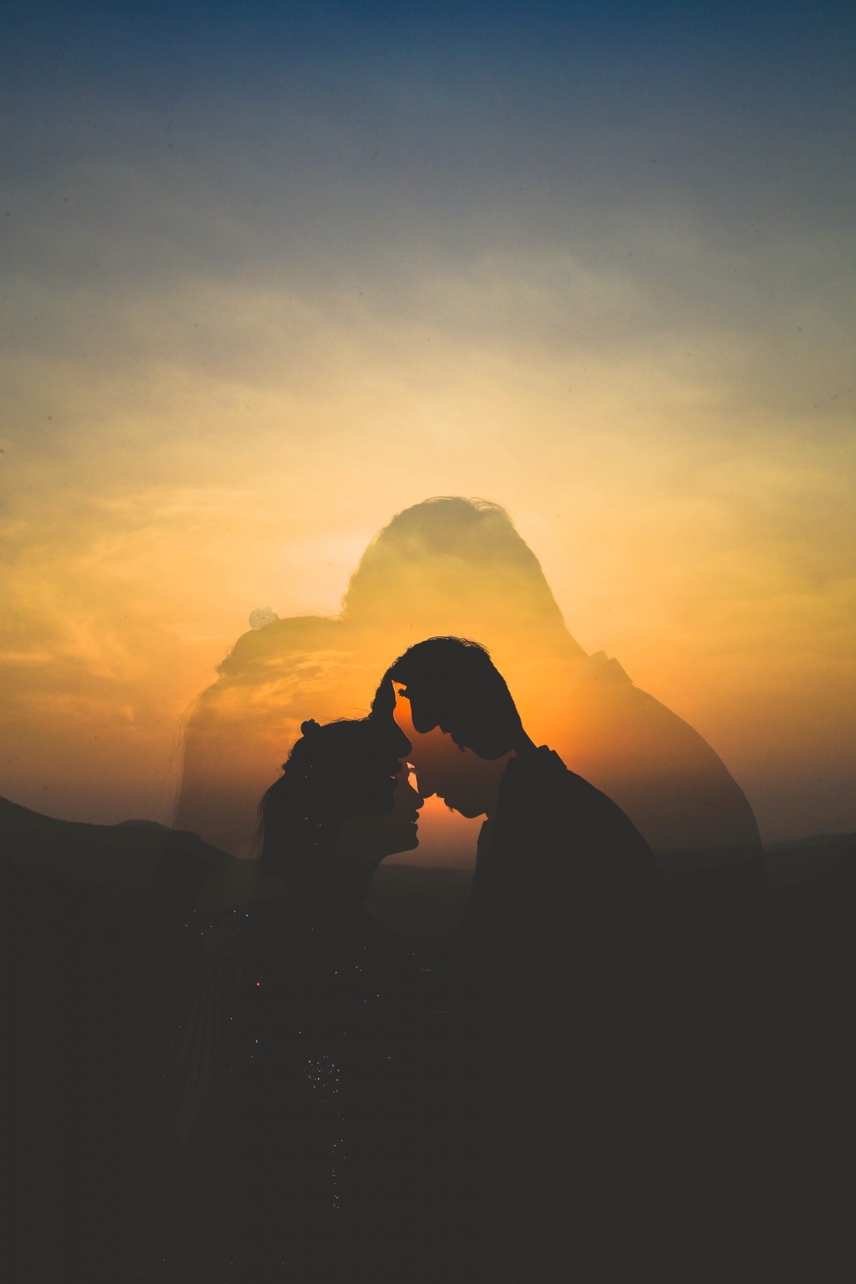 Edited picture of a couple during sunset