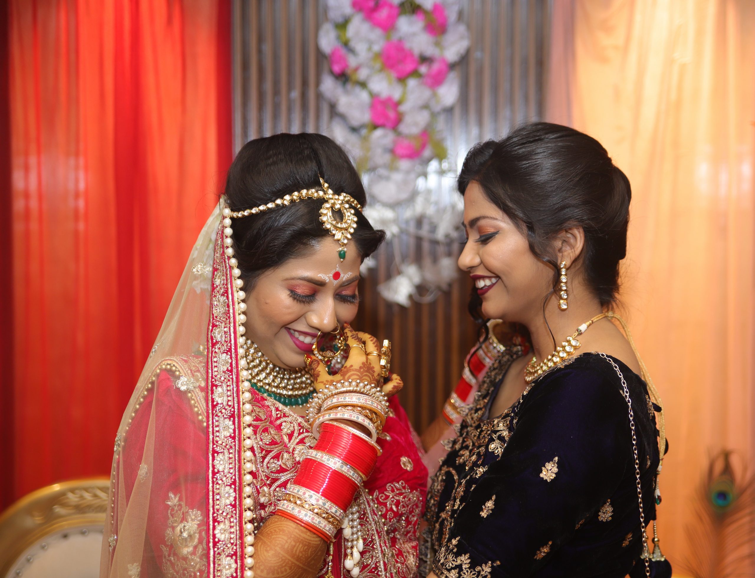 Indian bride with her friend