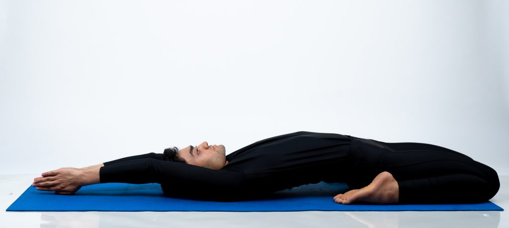 Greengrass Yoga - Supta Virasana (reclining hero pose) is one of my  favourites, it stretches the abdomen, hip flexors, quads, knees, ankles, it  activates a number of energy channels and it opens