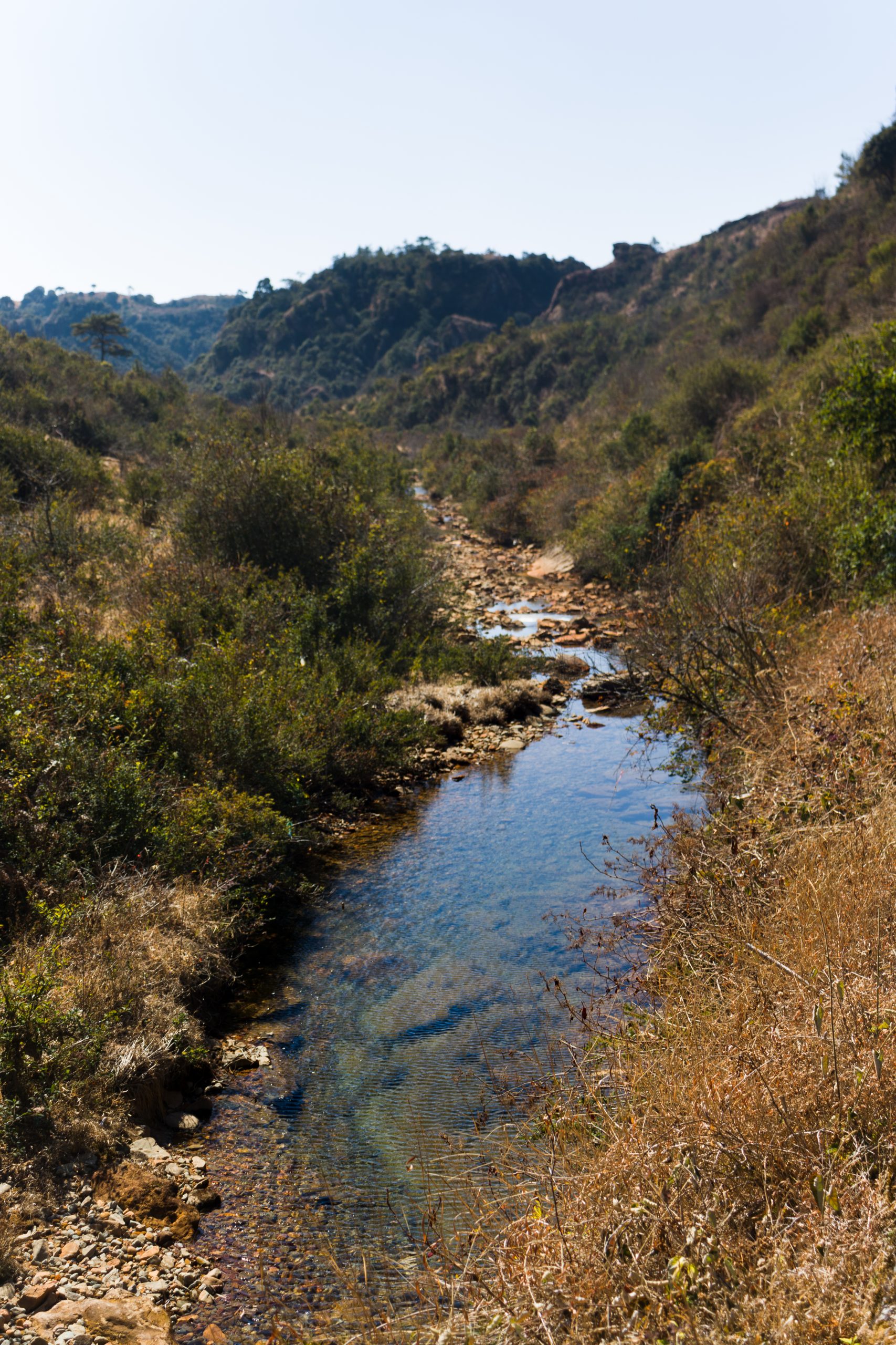 Water accumulated under hills